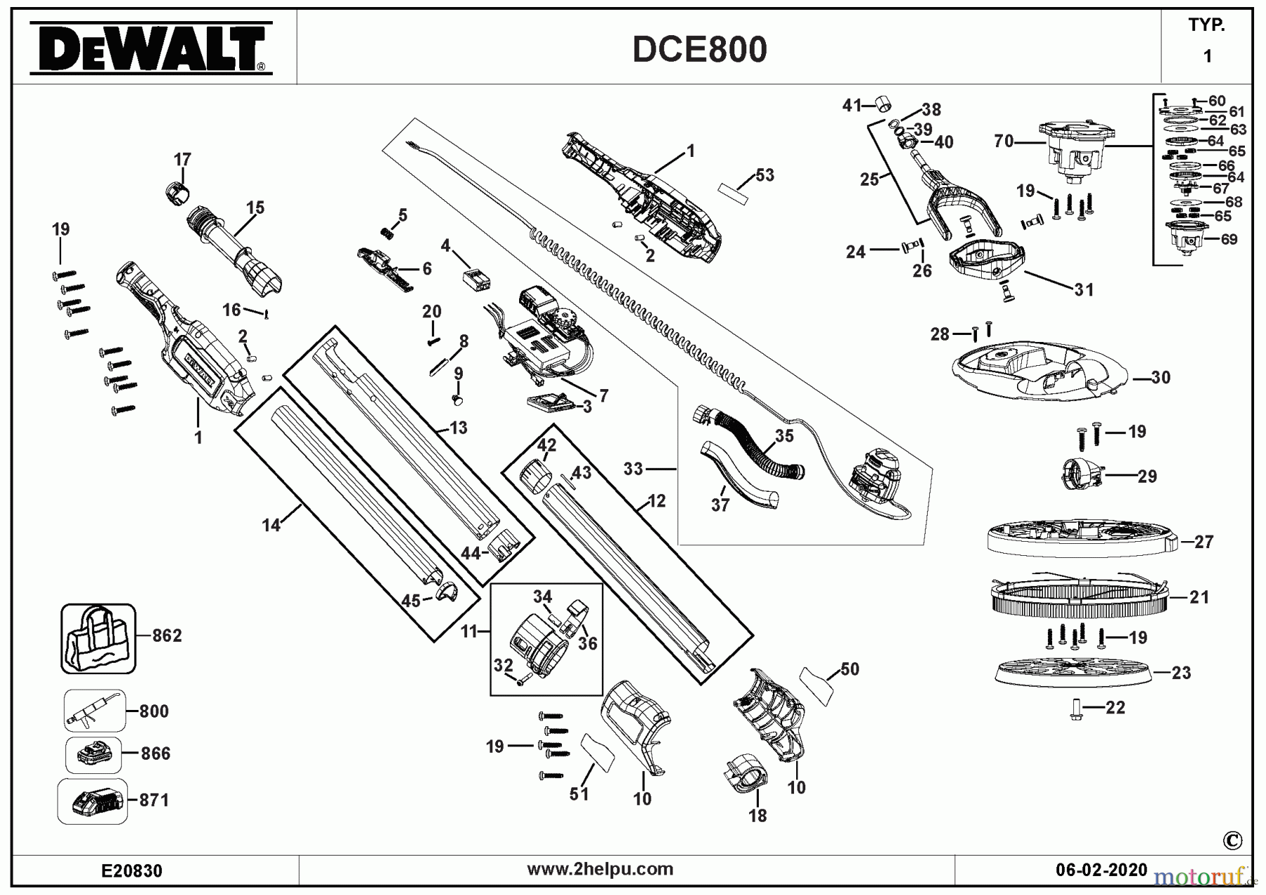DEWALT HOLZARBEITEN EXZENTERSCHLEIFER TROCKENBAU SCHLEIFER DCE800N Seite 1