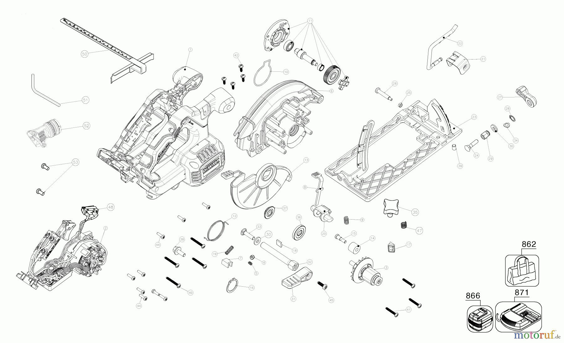 DEWALT Akku Sägen AKKU HANDKREISSÄGE DCS512NT Seite 1