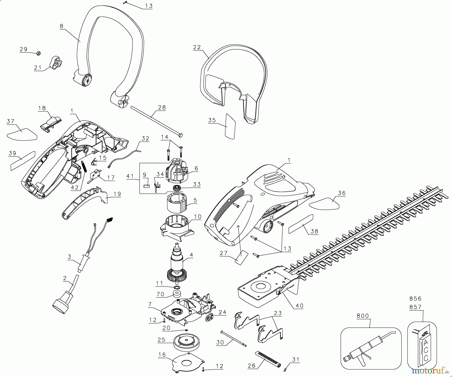 BLACK+DECKER Divers 22IN HEDGE TRIMMER W/ATT HTD22SW Seite 1