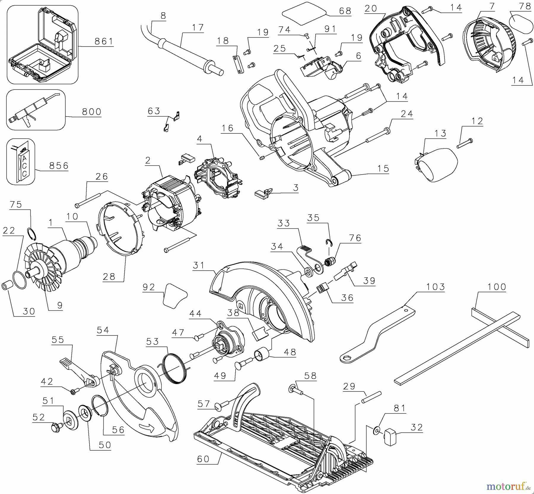 DEWALT HOLZARBEITEN KREISSÄGEN NG TOP HANDLE CIRC SAW DW368K Seite 1