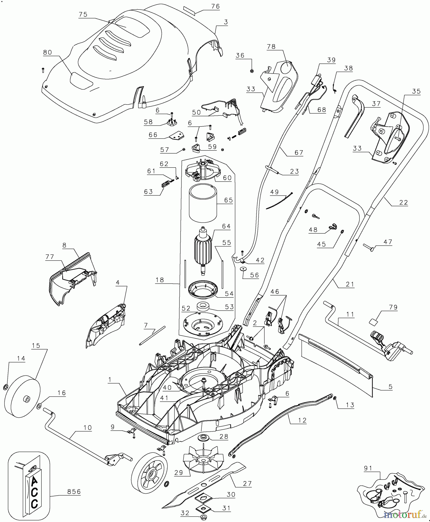 OEM Black und Decker Divers 9AMP LAWNMOWER 35212 Seite 1