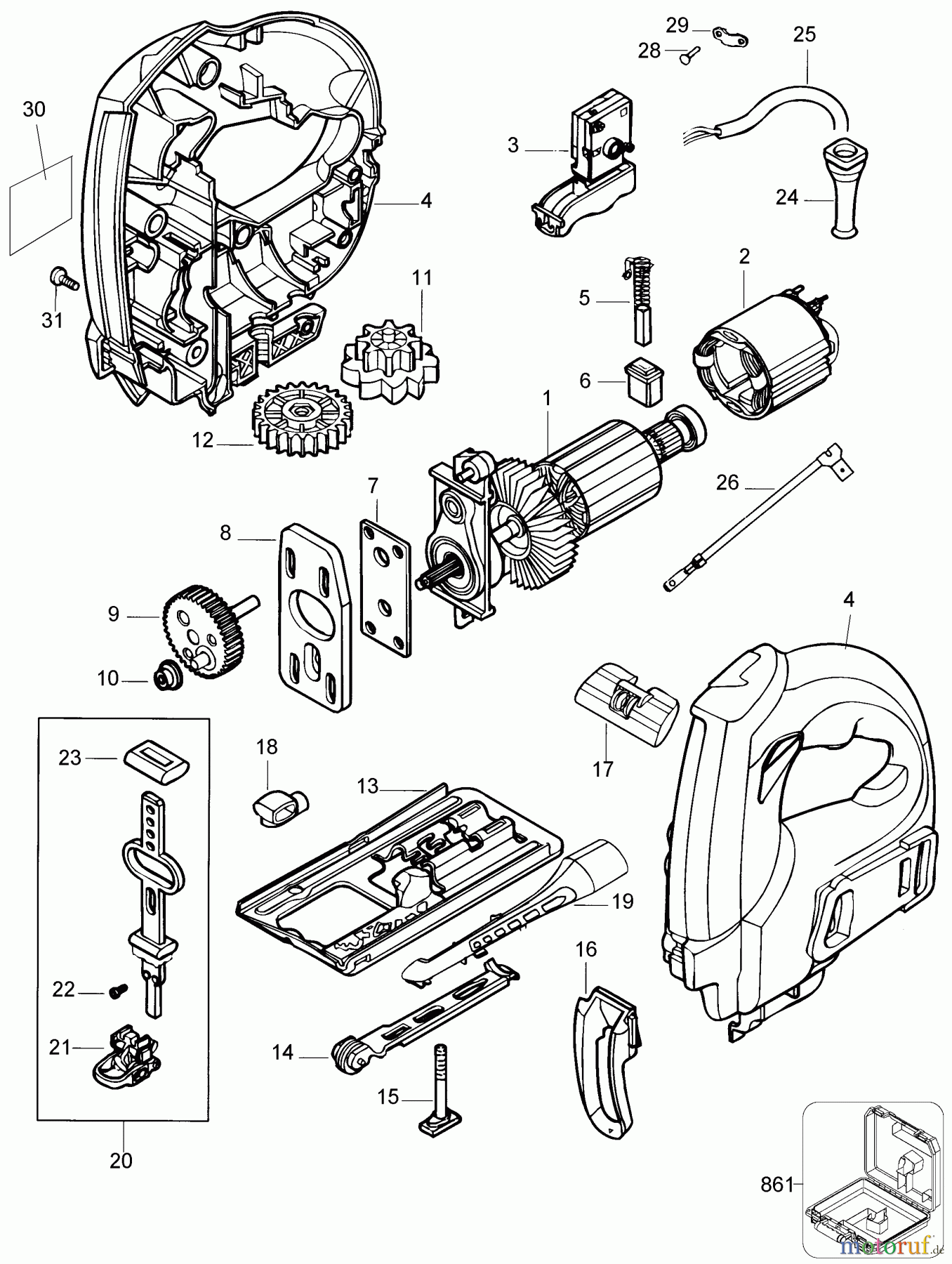  BLACK+DECKER INNENAUSSTATTUNG SÄGE STICHSÄGE JS500K Seite 1