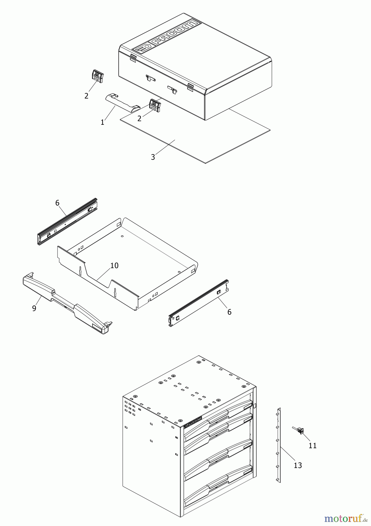 FACOM STORAGE SCHUBLADENSCHRANK F50000024 Seite 1