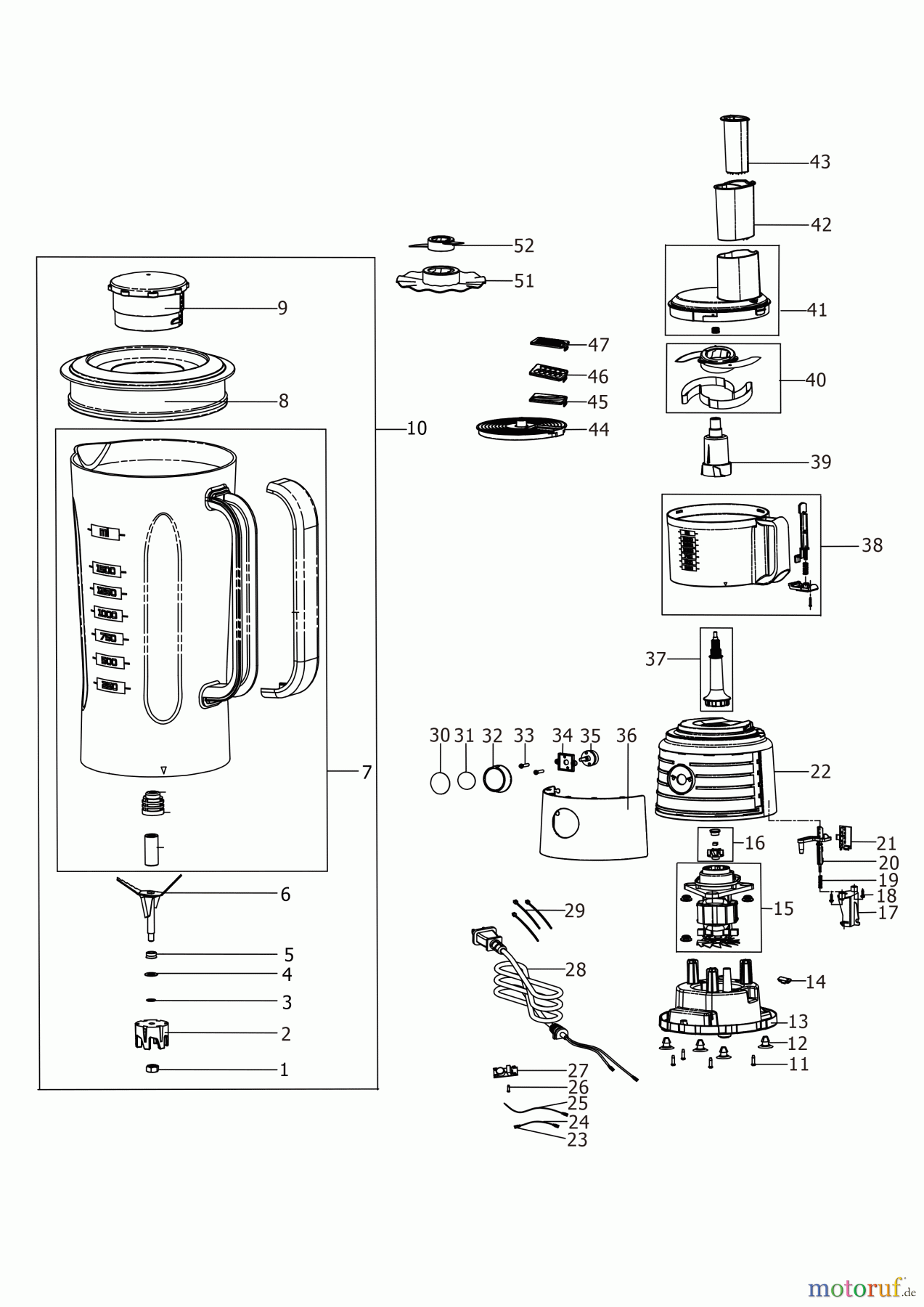BLACK+DECKER HAUSHALT LEBENSMITTELZUBEREITUNG KÜCHENMASCHINE FX760SB Seite 1