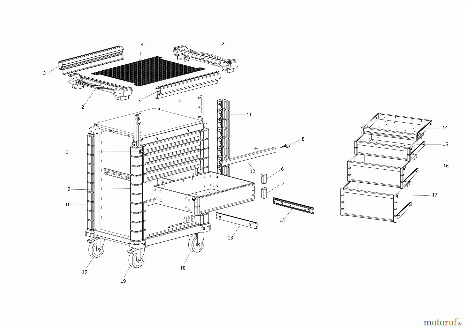 FACOM STORAGE WERKSTATTWAGEN JET.8NM3A Seite 2