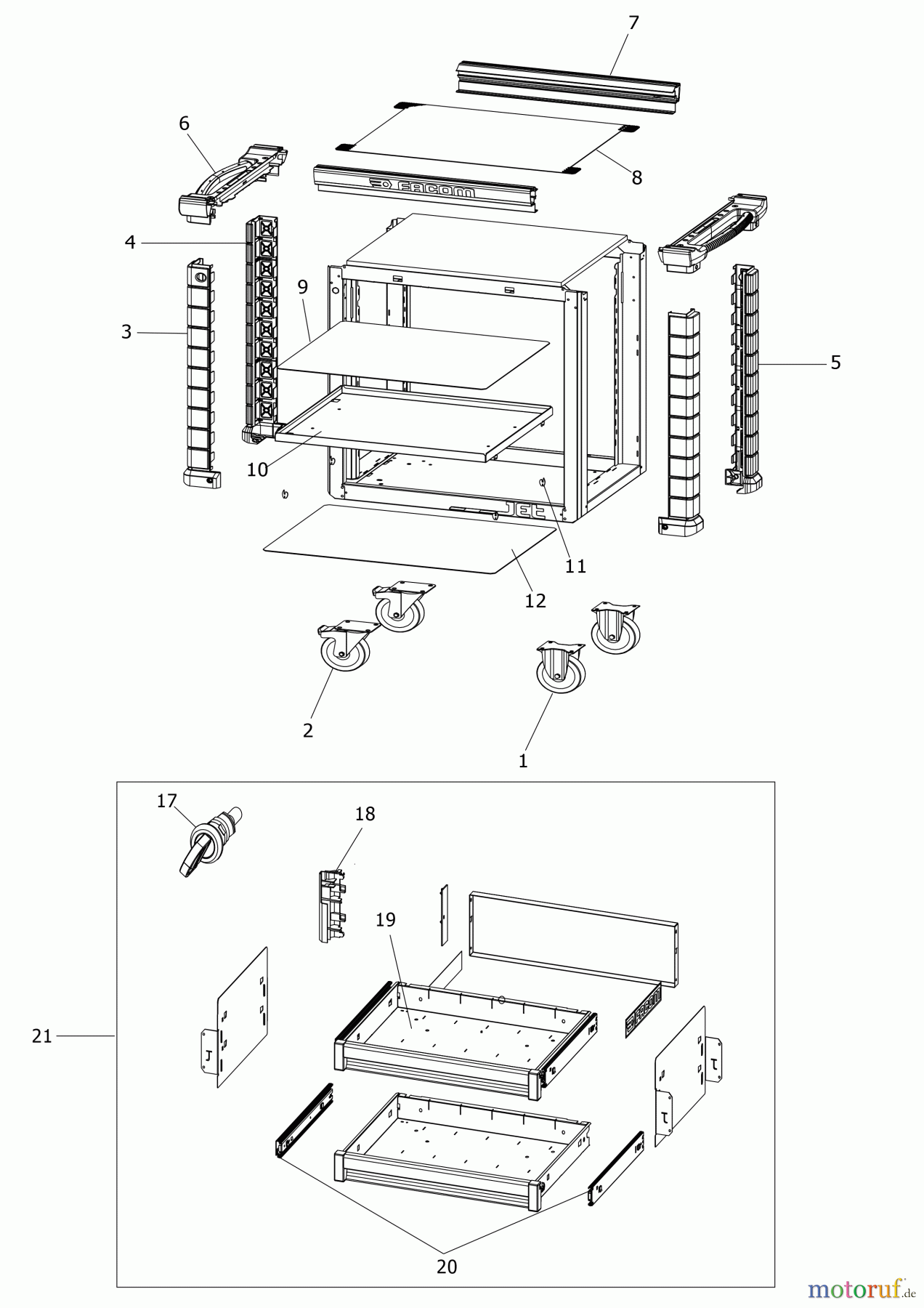 FACOM STORAGE WERKSTATTWAGEN JET.UC3S2DM3A Seite 1
