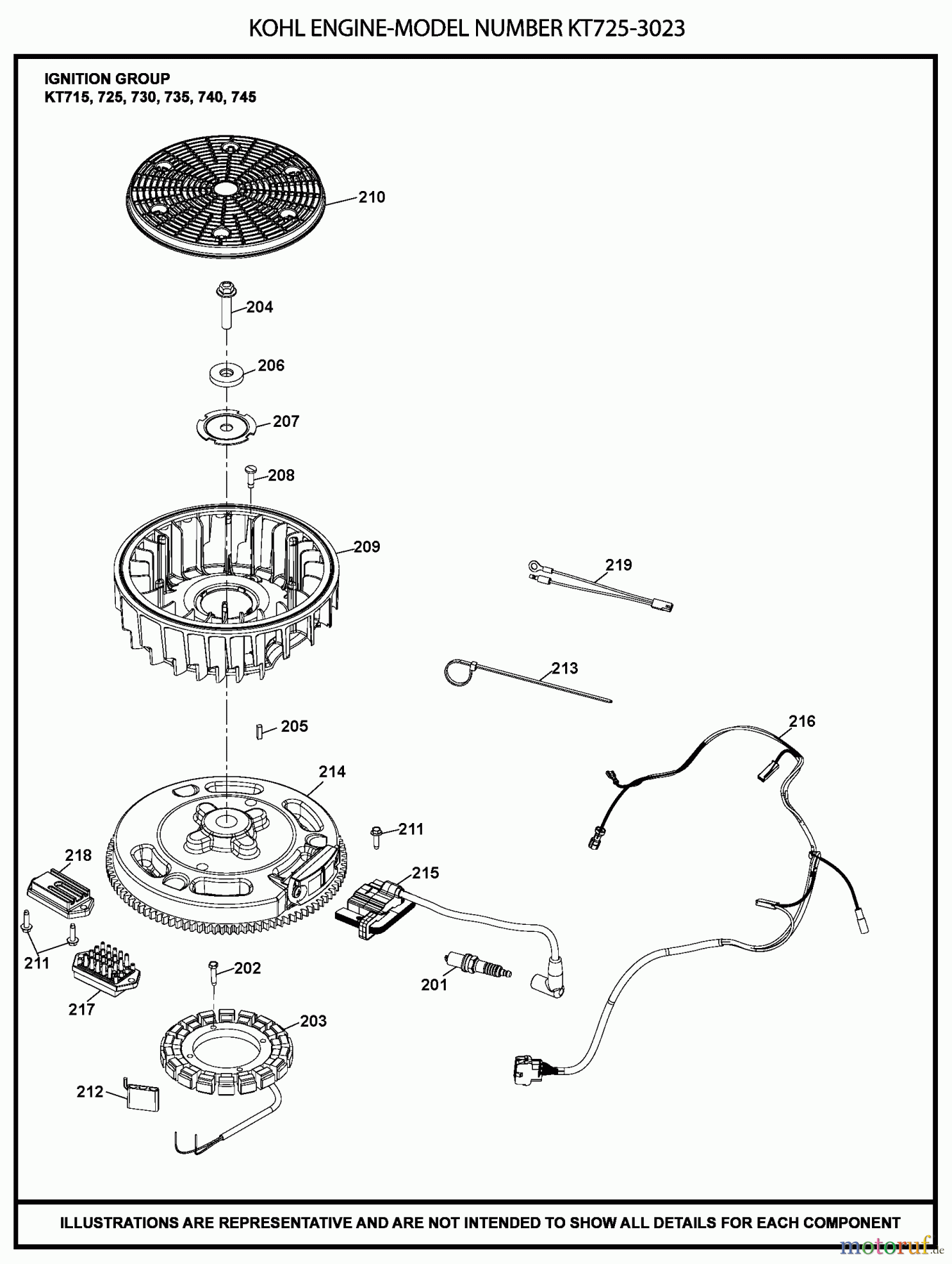CRAFTSMAN Divers KOHLER ENGINE KT725-3023 Seite 4