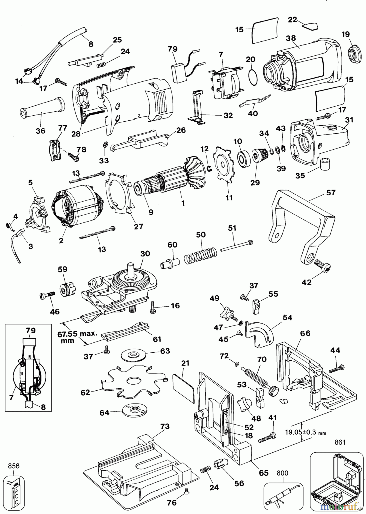  BLACK+DECKER PROFESSIONELL OBERFRÄSEN, ABRICHTHOBELMASCHINEN UND FRÄSER PLATE JOINER FRANCE MBR100-31 Seite 1