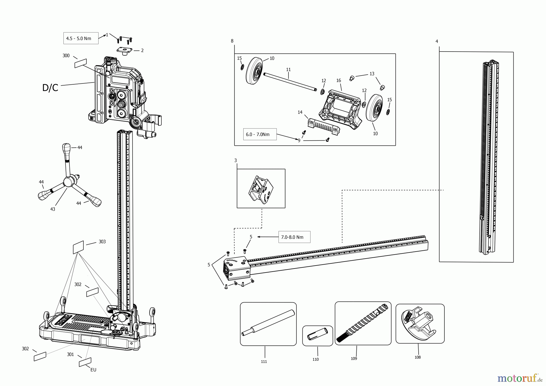 DEWALT Akku Beton BOHRMASCHINENSTÄNDER DCPS151 Seite 3