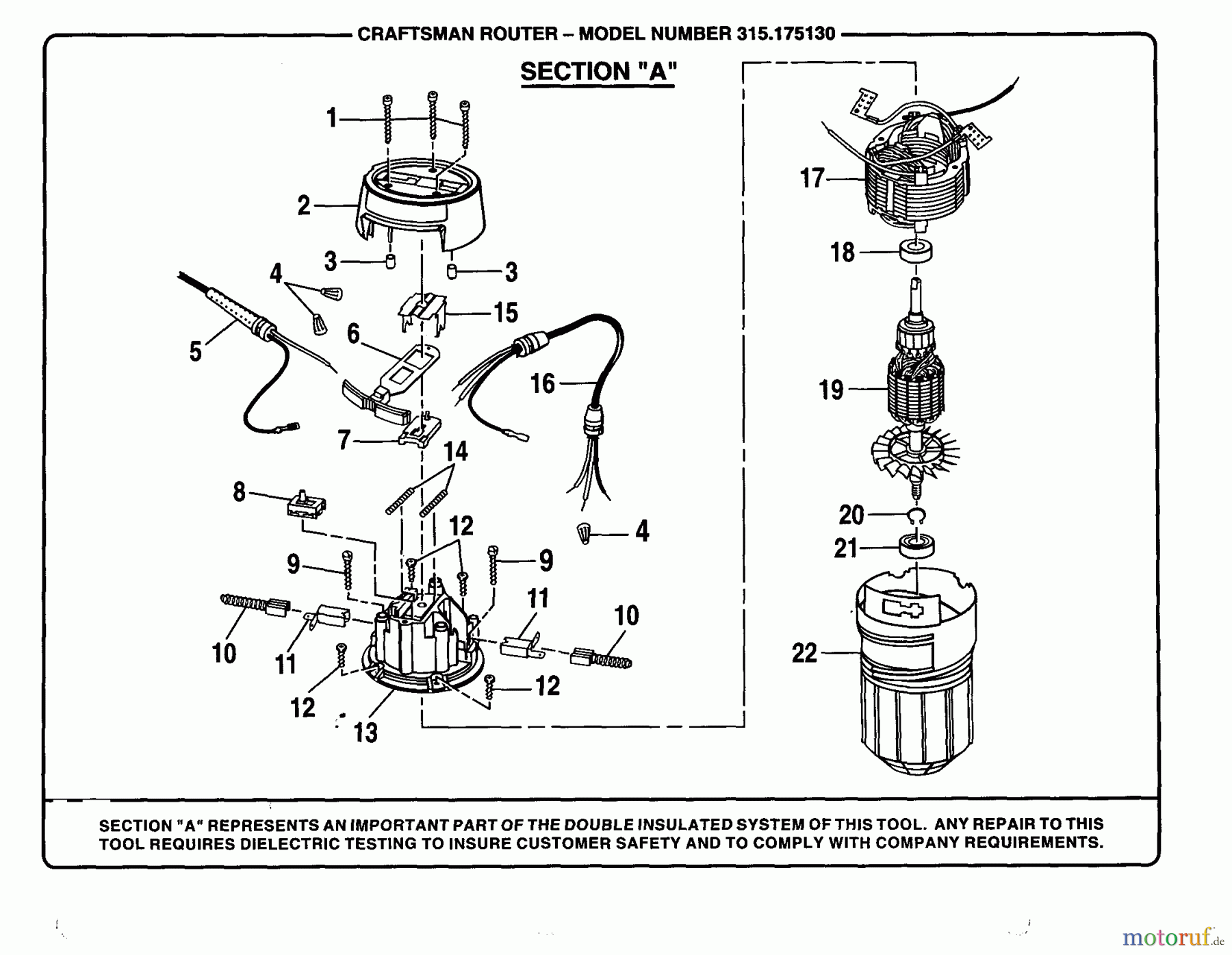 CRAFTSMAN Divers FRÄSMASCHINE 315.175130 Seite 2