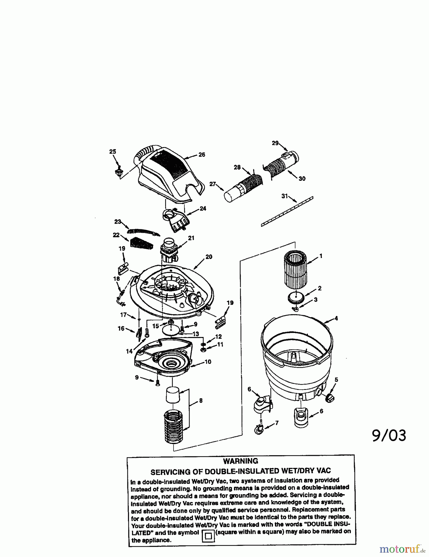 CRAFTSMAN Divers WET/DRY VAC 113.170200 Seite 1