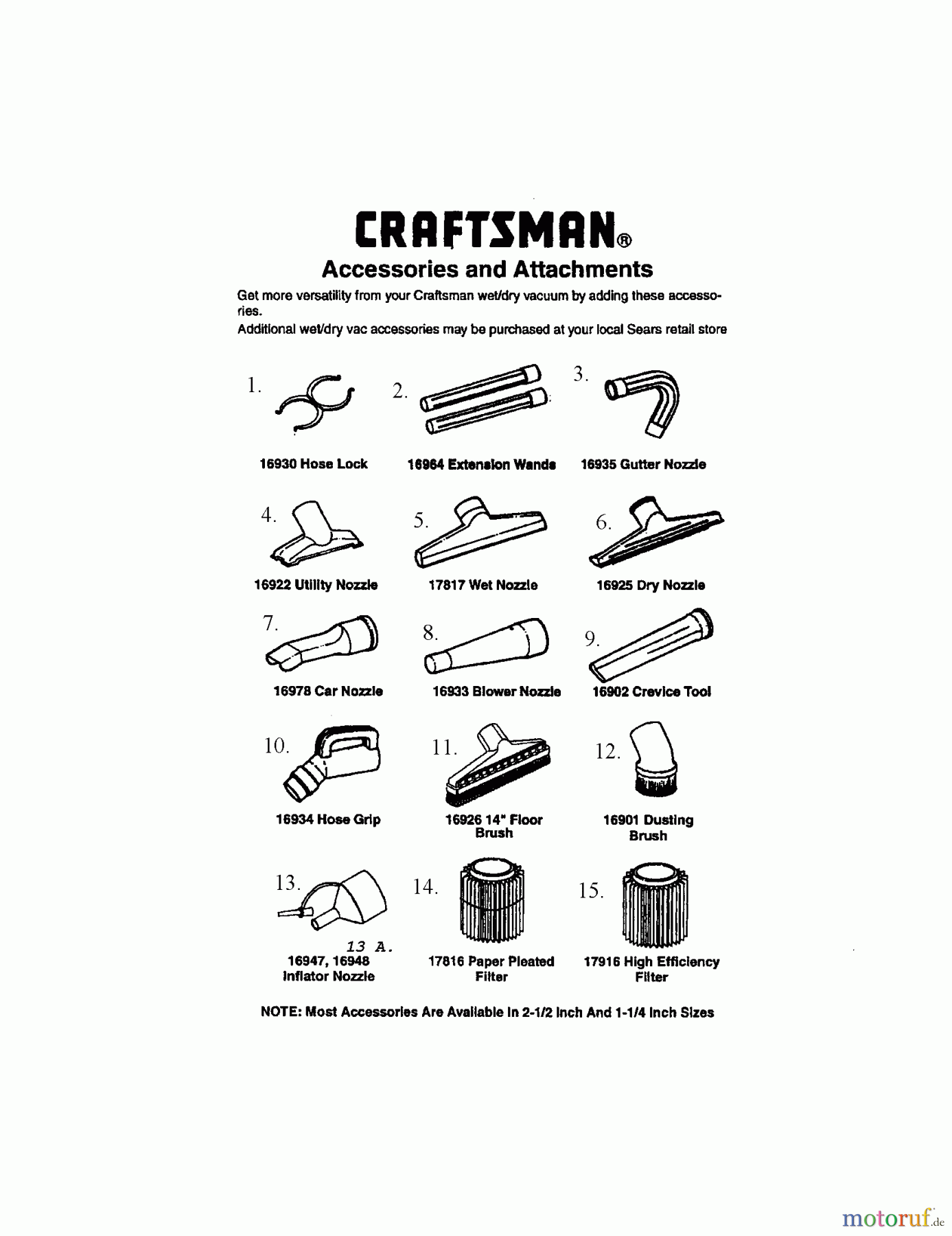 CRAFTSMAN Divers WET/DRY VAC 113.170200 Seite 2