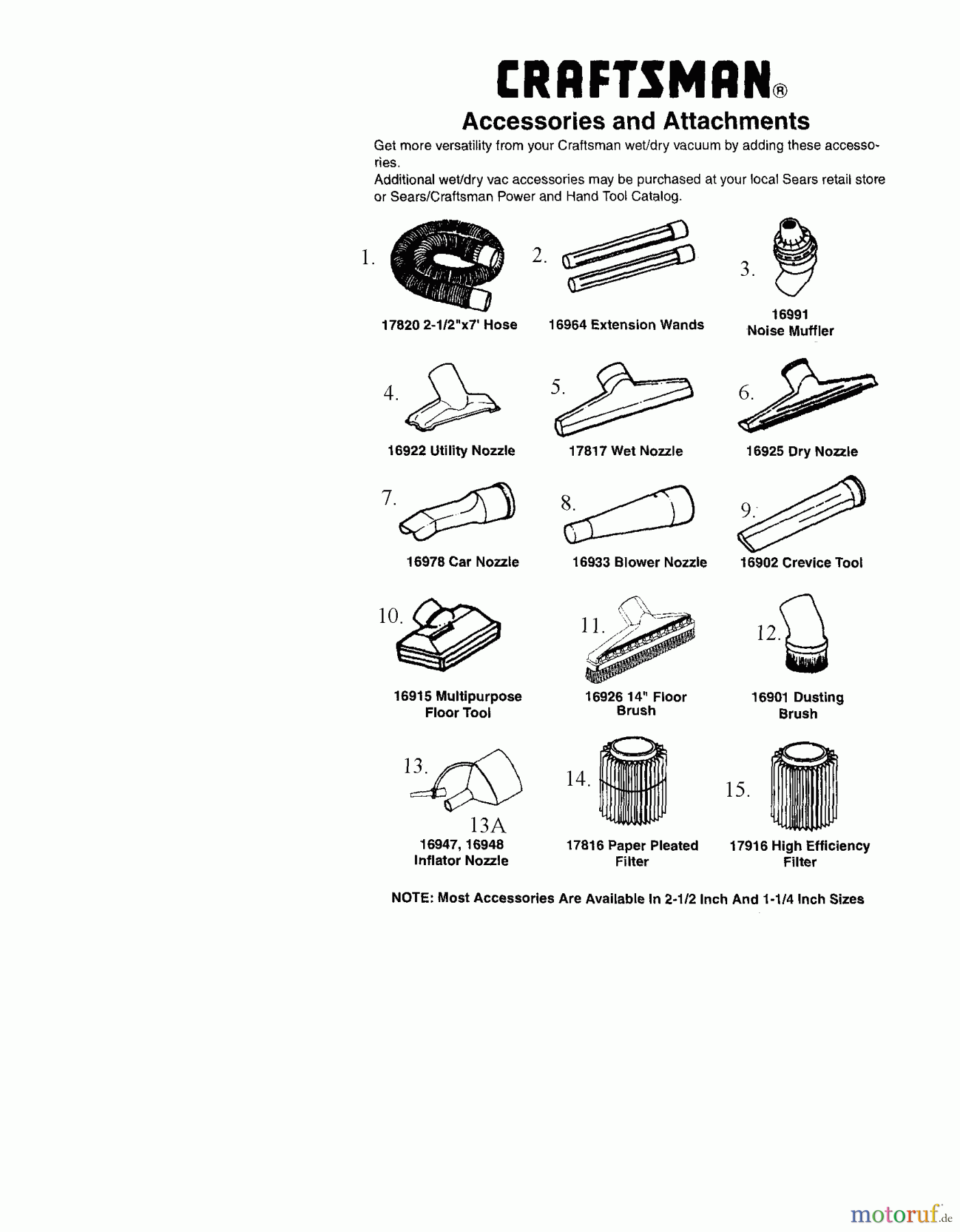  CRAFTSMAN Divers WET/DRY VAC 113.170250 Seite 2