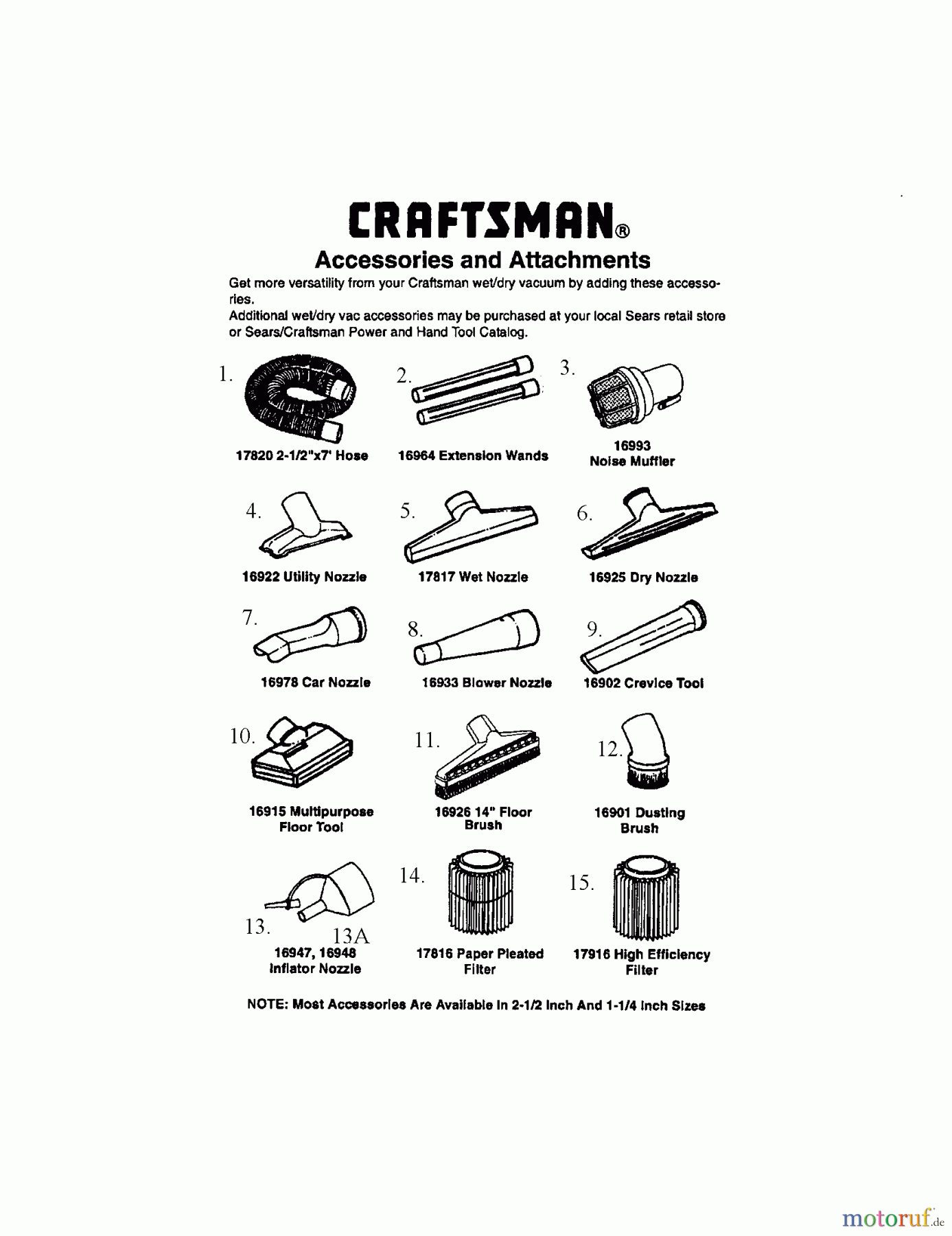 CRAFTSMAN Divers WET/DRY VAC 113.170370 Seite 2