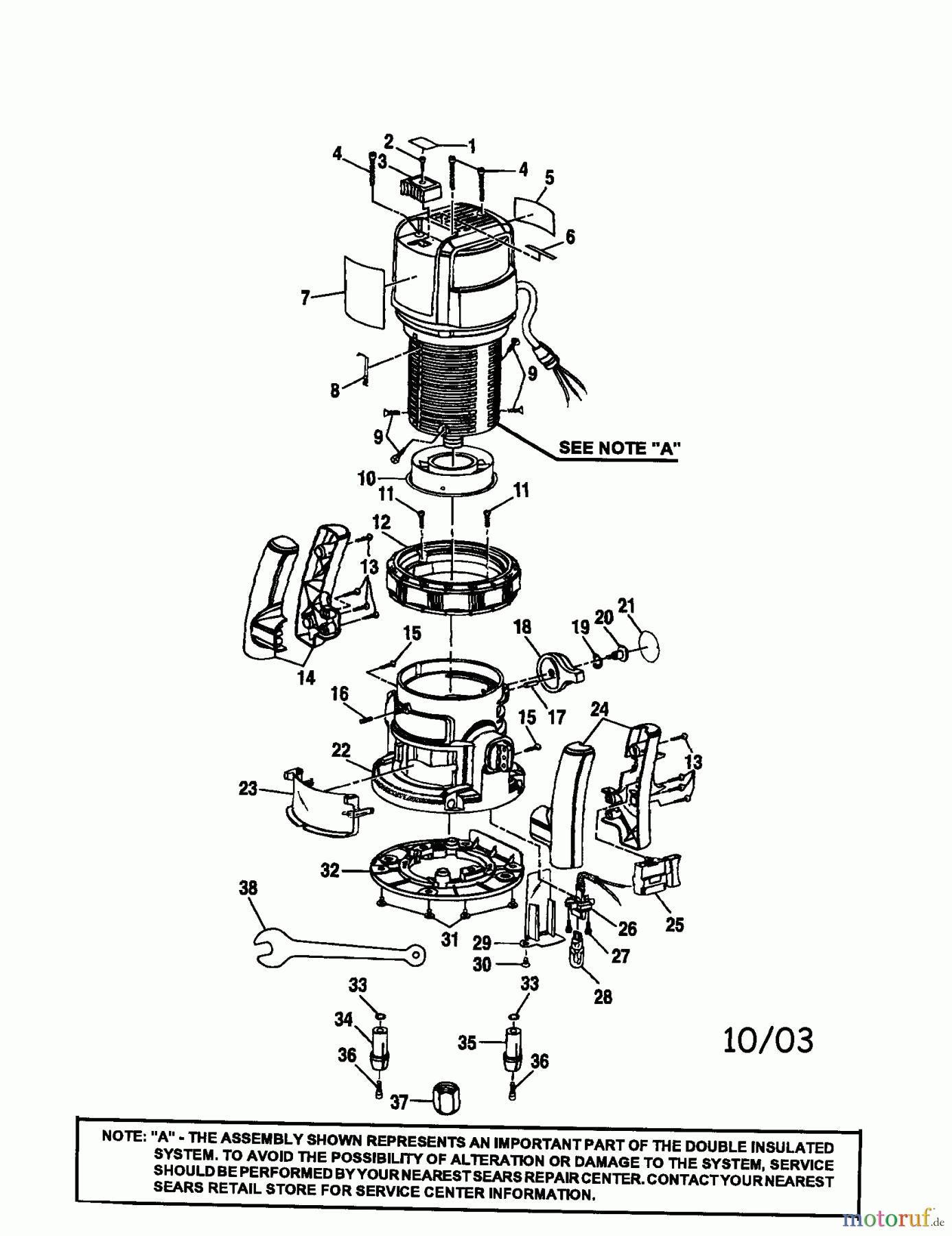 CRAFTSMAN Divers FRÄSMASCHINE 315.245000 Seite 1
