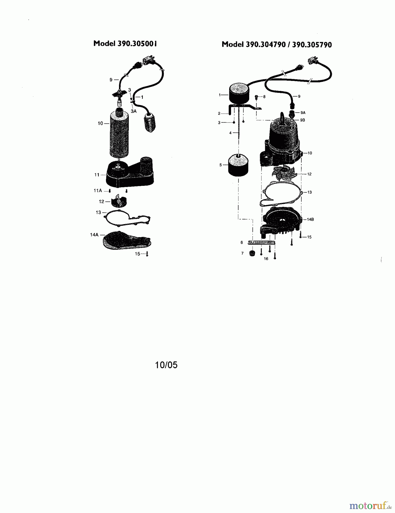 CRAFTSMAN Divers SUB. SUMP PUMP 390.305001 Seite 1