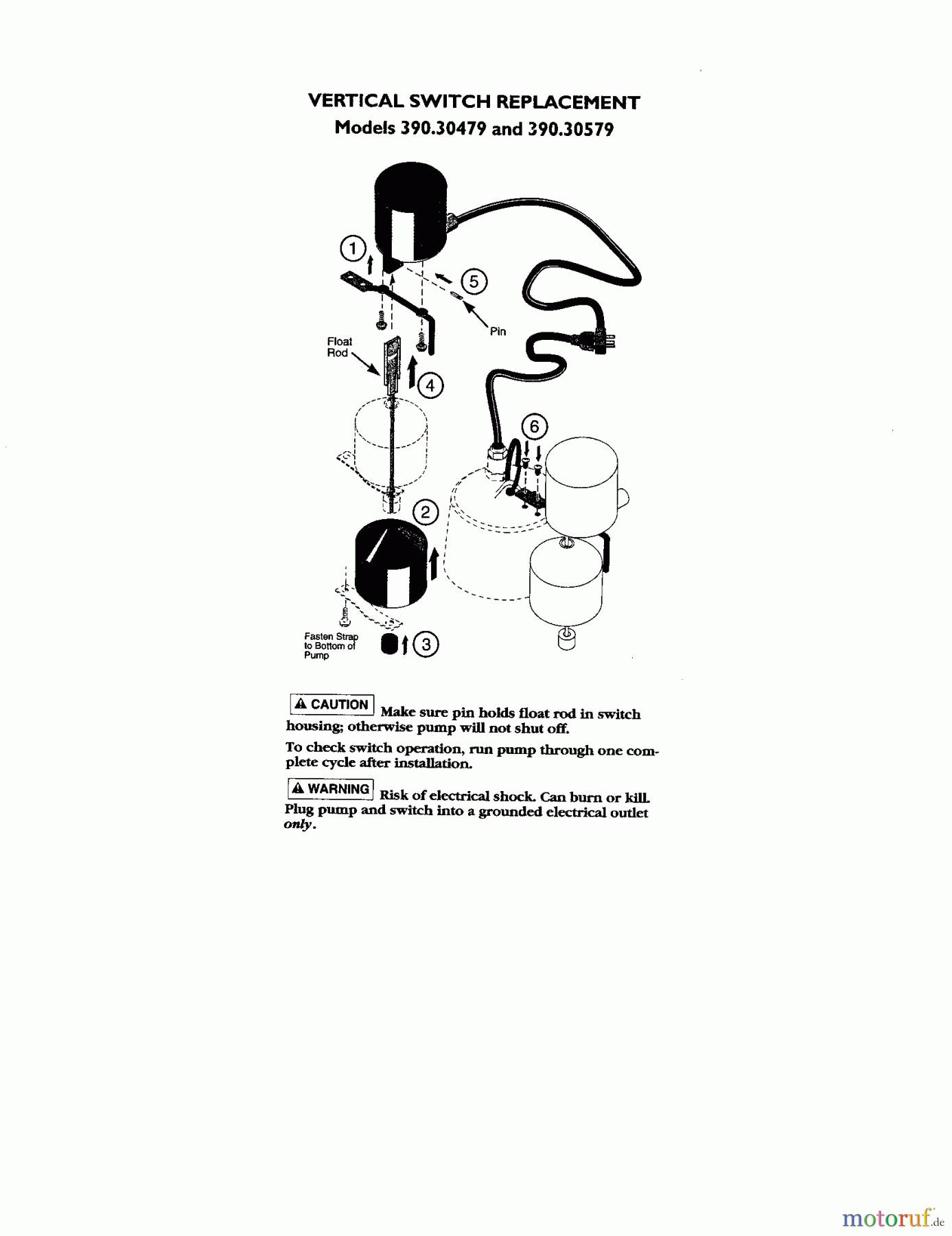 CRAFTSMAN Divers SUB. SUMP PUMP 390.305001 Seite 2