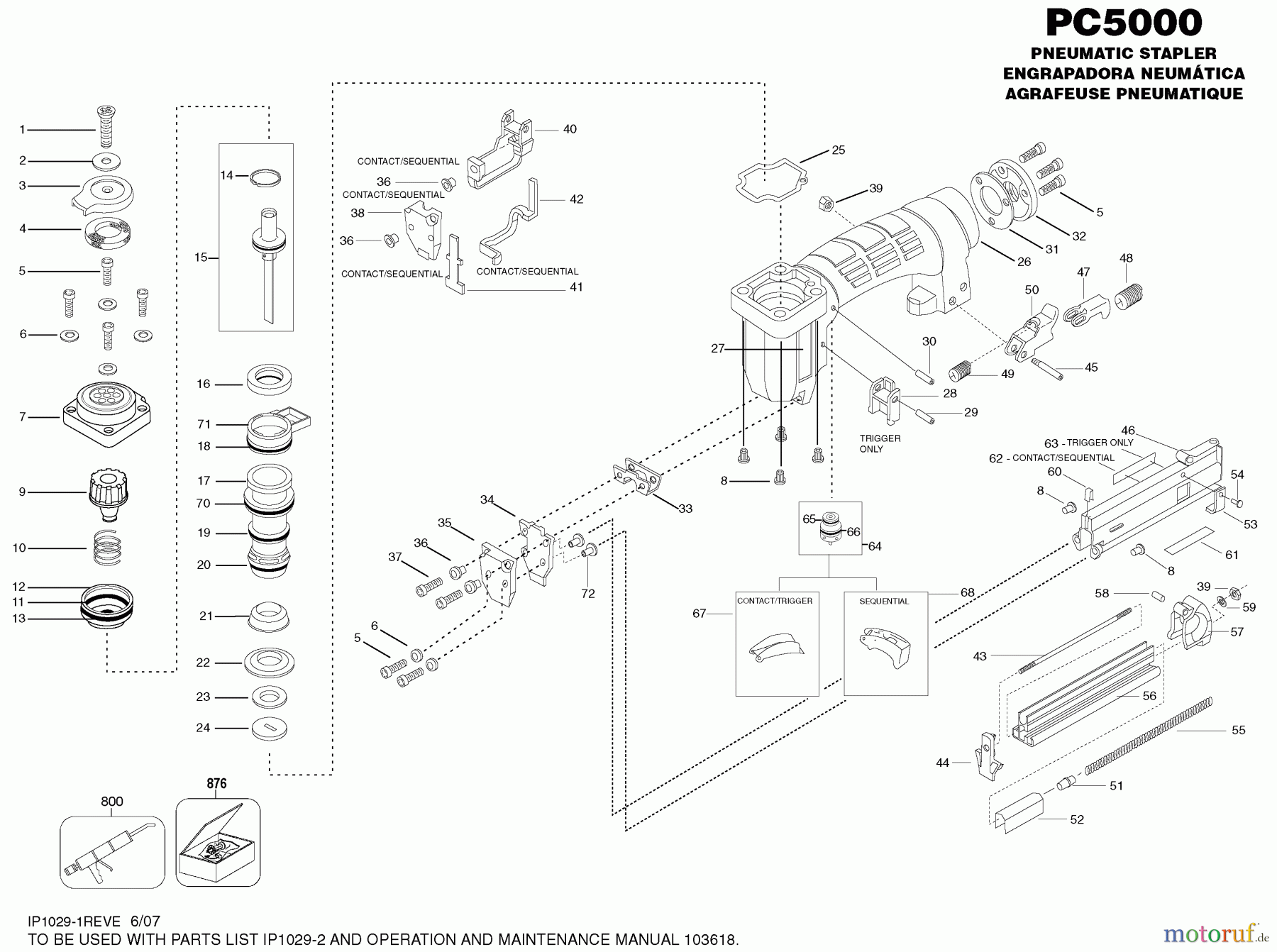 BOSTITCH ACCESSORIES DRUCKLUFTKLAMMER AGRAFEUSE PC5000 Seite 1
