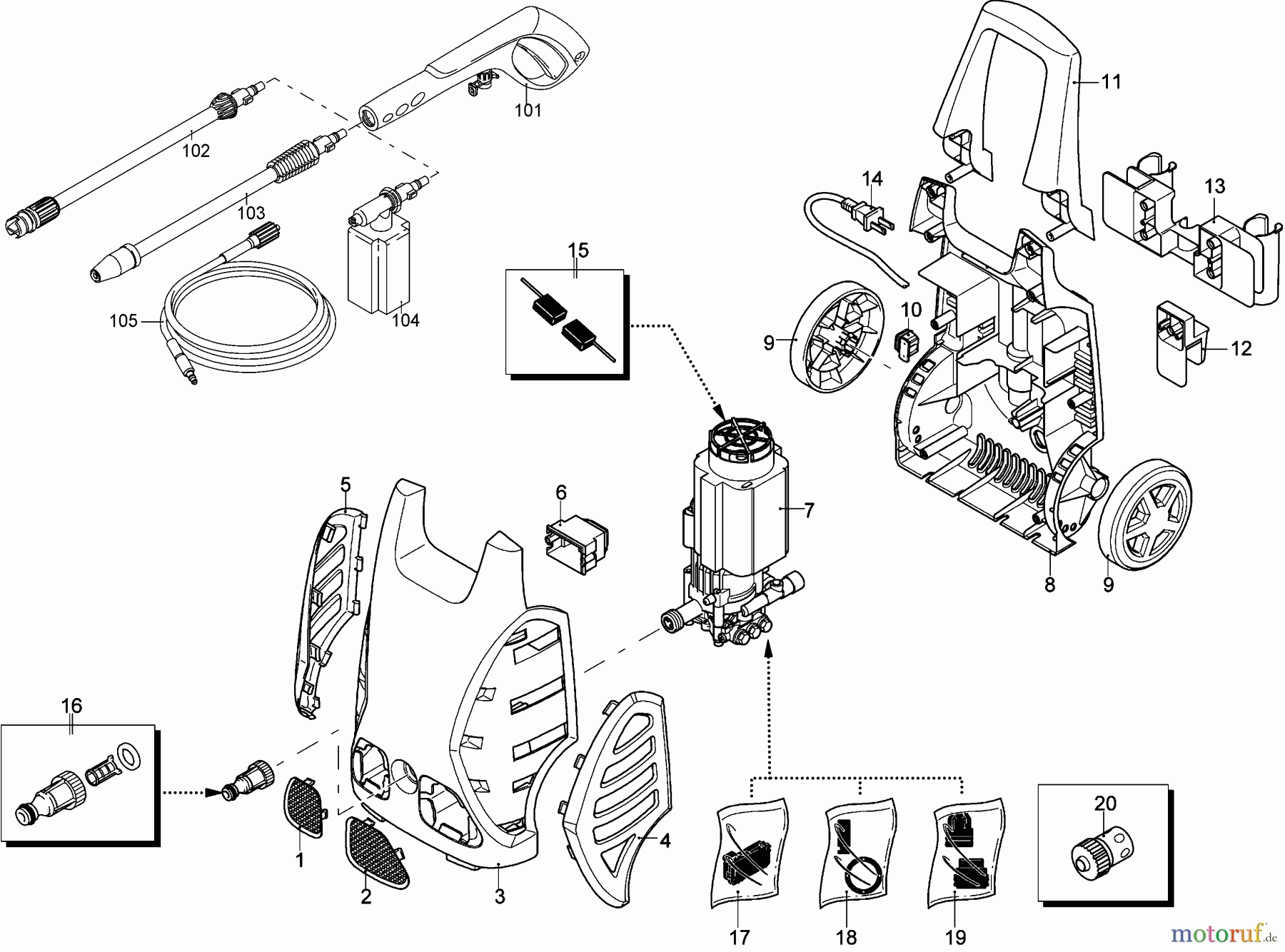 BLACK+DECKER AUSSERHALB HOCHDRUCKREINIGER, PUMPEN, KOMPRESSOREN, GENERATOREN HOCHDRUCKREINIGER PW1600SL Seite 1