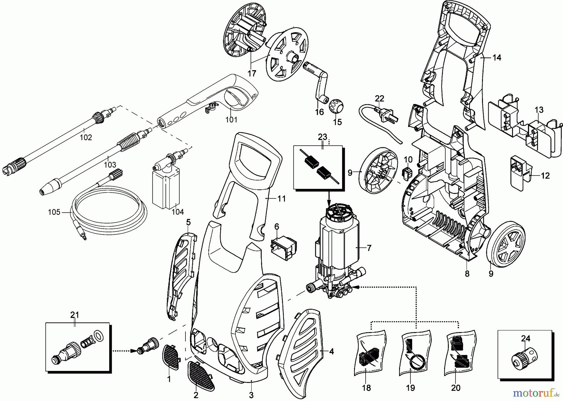 BLACK+DECKER AUSSERHALB HOCHDRUCKREINIGER, PUMPEN, KOMPRESSOREN, GENERATOREN HOCHDRUCKREINIGER PW1800SPL Seite 1