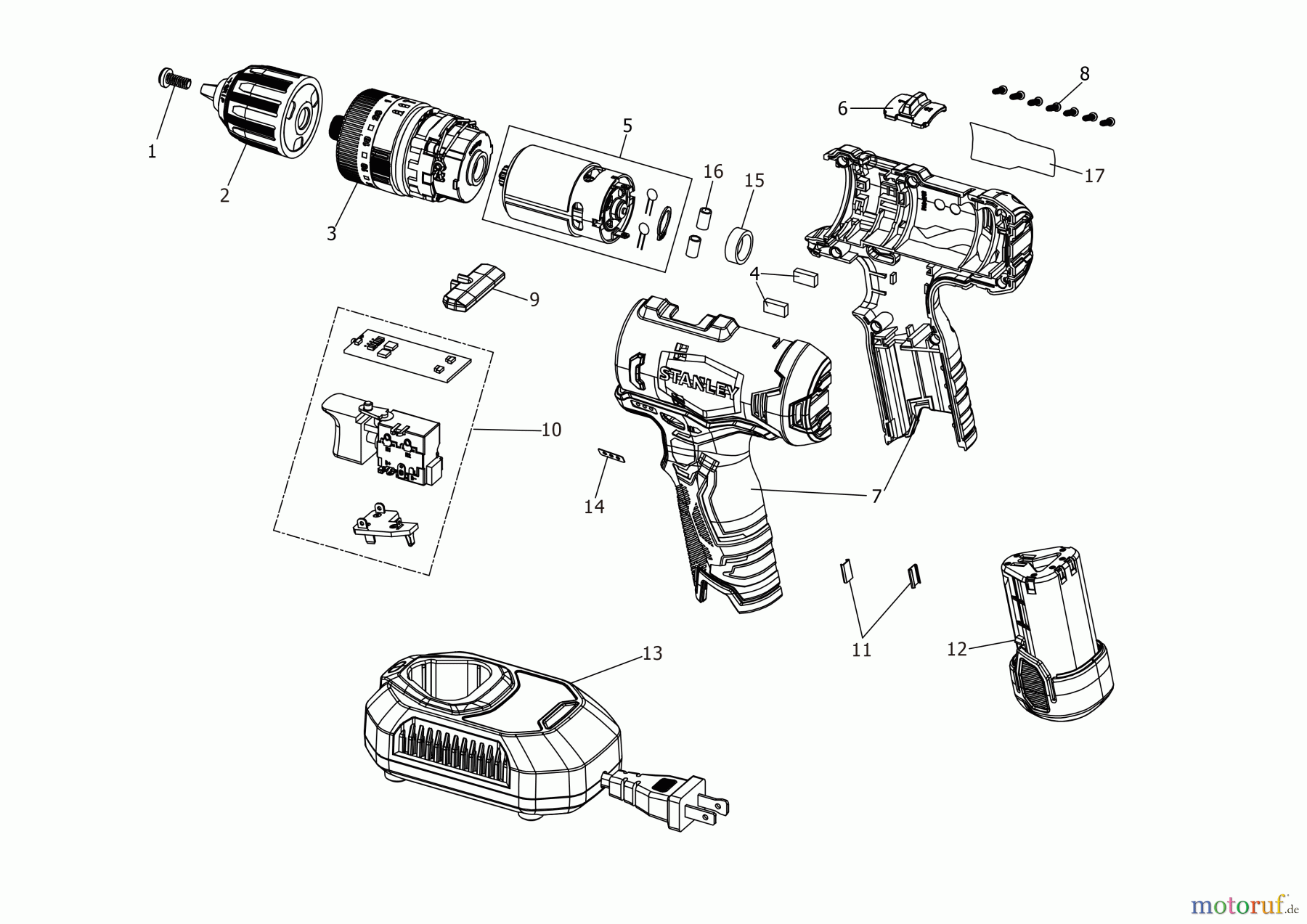 STANLEY CORDLESS DRILLS CDLS DRILLS 18V AKKU-BOHRMASCHINE SCH10D2K Seite 1