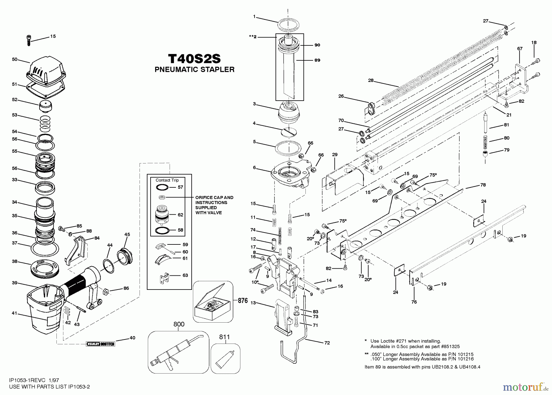  BOSTITCH ACCESSORIES DRUCKLUFTKLAMMER AGRAFEUSE T40S2S Seite 1