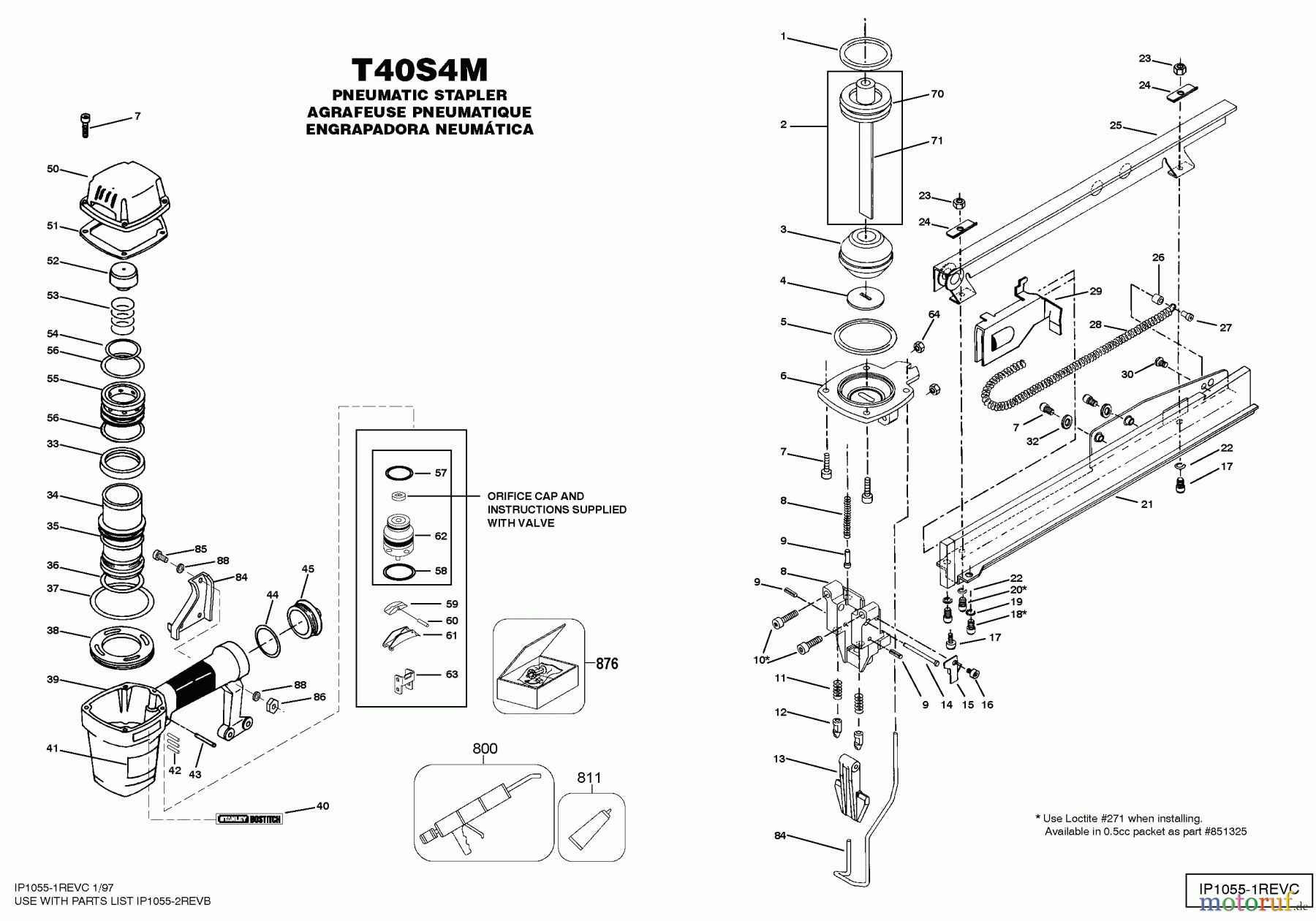 BOSTITCH ACCESSORIES DRUCKLUFTKLAMMER AGRAFEUSE T40S4M Seite 1
