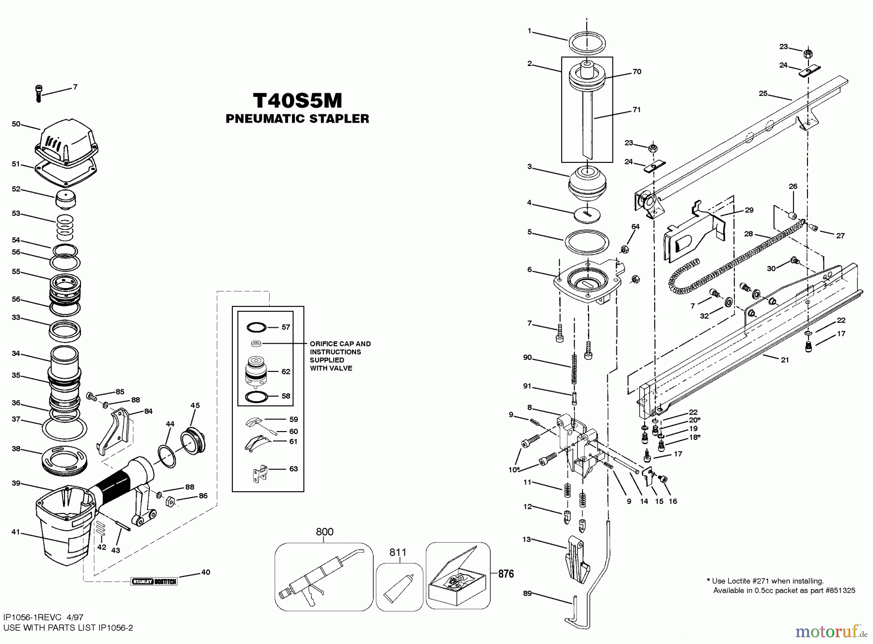 BOSTITCH ACCESSORIES DRUCKLUFTKLAMMER AGRAFEUSE T40S5M Seite 1