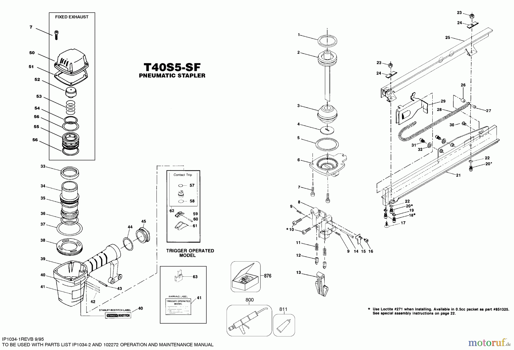 BOSTITCH ACCESSORIES DRUCKLUFTKLAMMER AGRAFEUSE T40S5-SF Seite 1