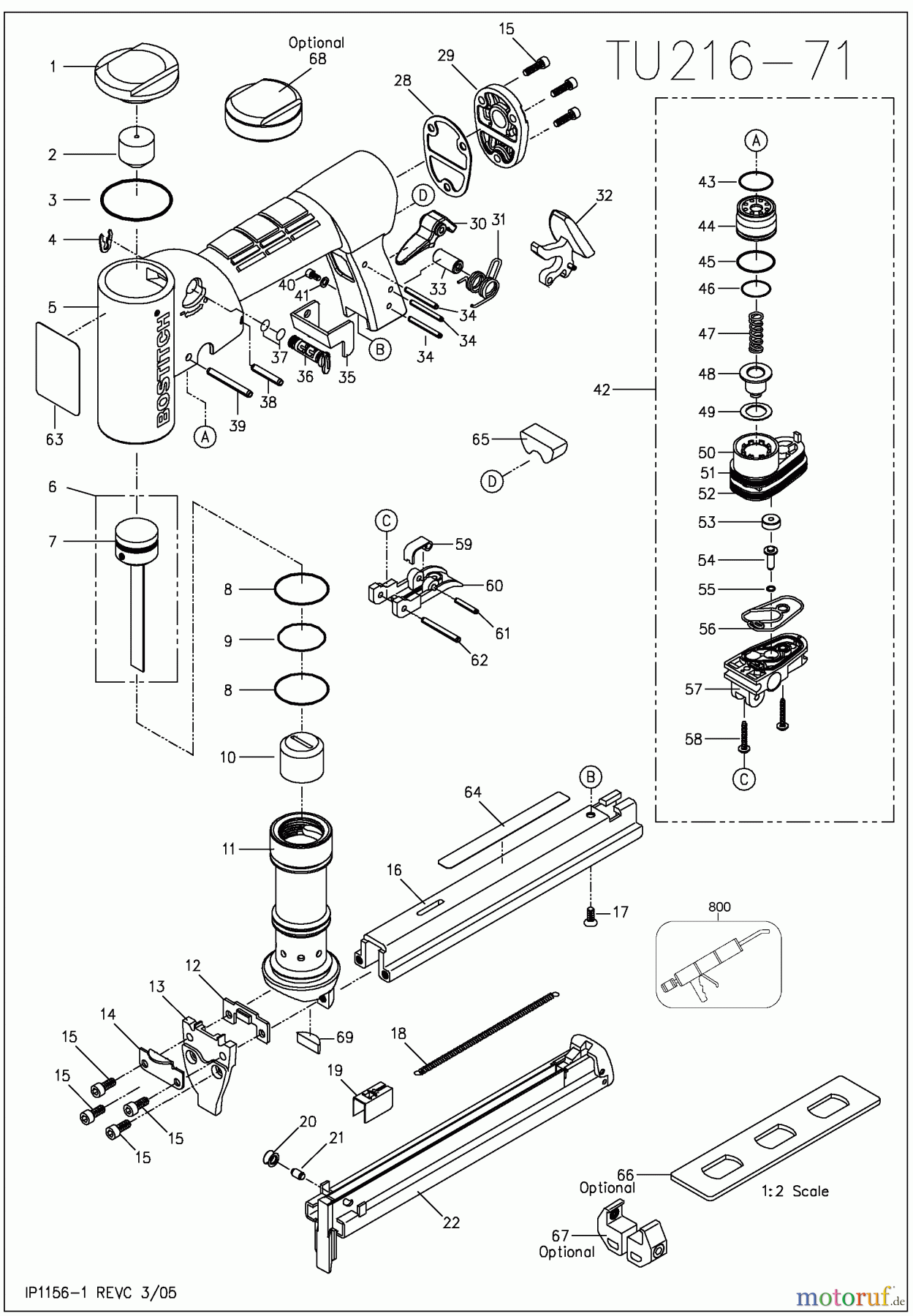  BOSTITCH STAPLER FINE WIRE STAPLER TU216-71 Seite 1