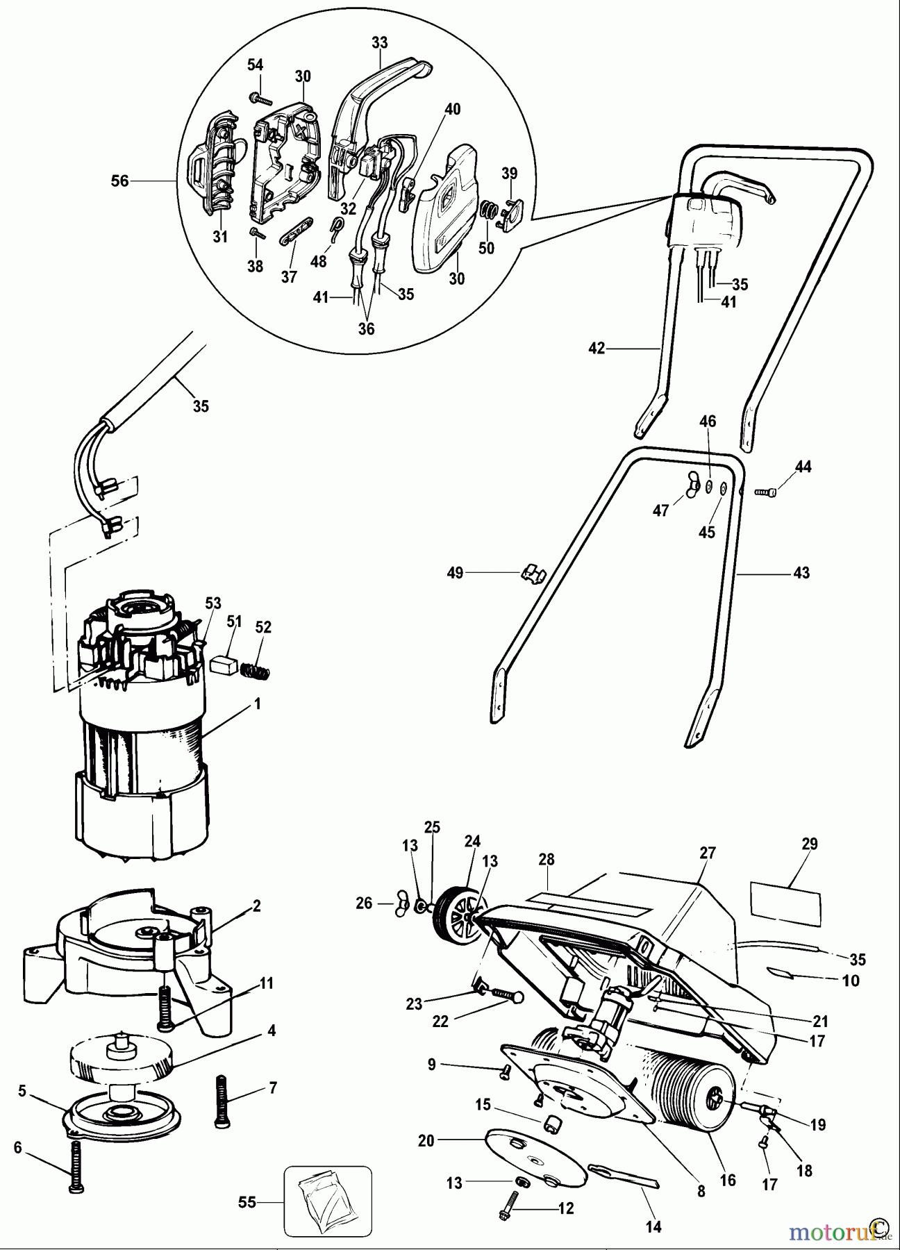 BLACK+DECKER AUSSERHALB RASENMÄHER, SCHNEEFRÄSEN RASENMAHER GR120C Seite 1
