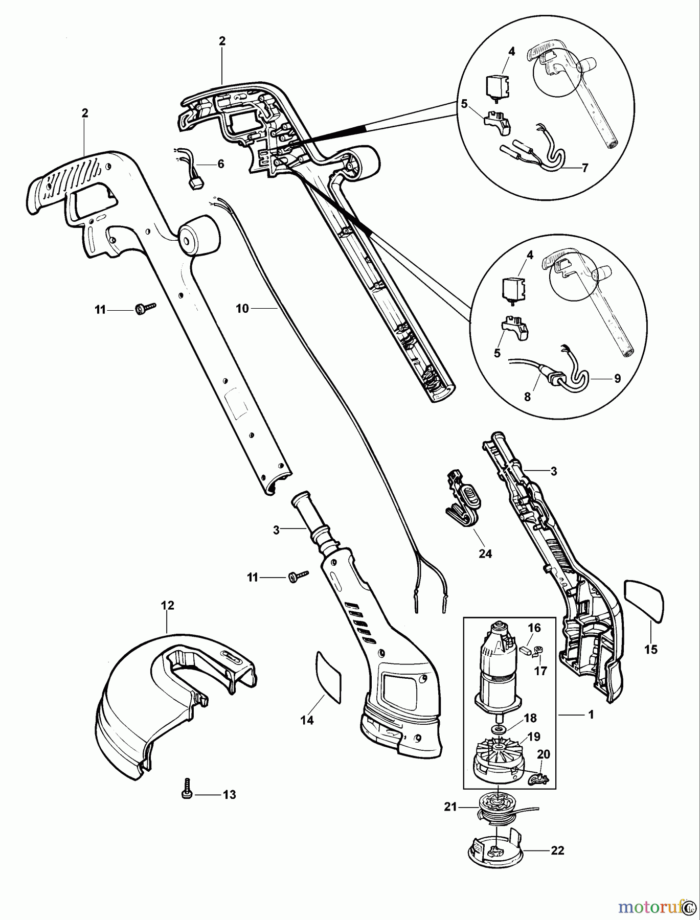BLACK+DECKER AUSSERHALB HECKENSCHEREN, FADENTRIMMER, SCHEREN RASENTRIMMER GL545 Seite 1