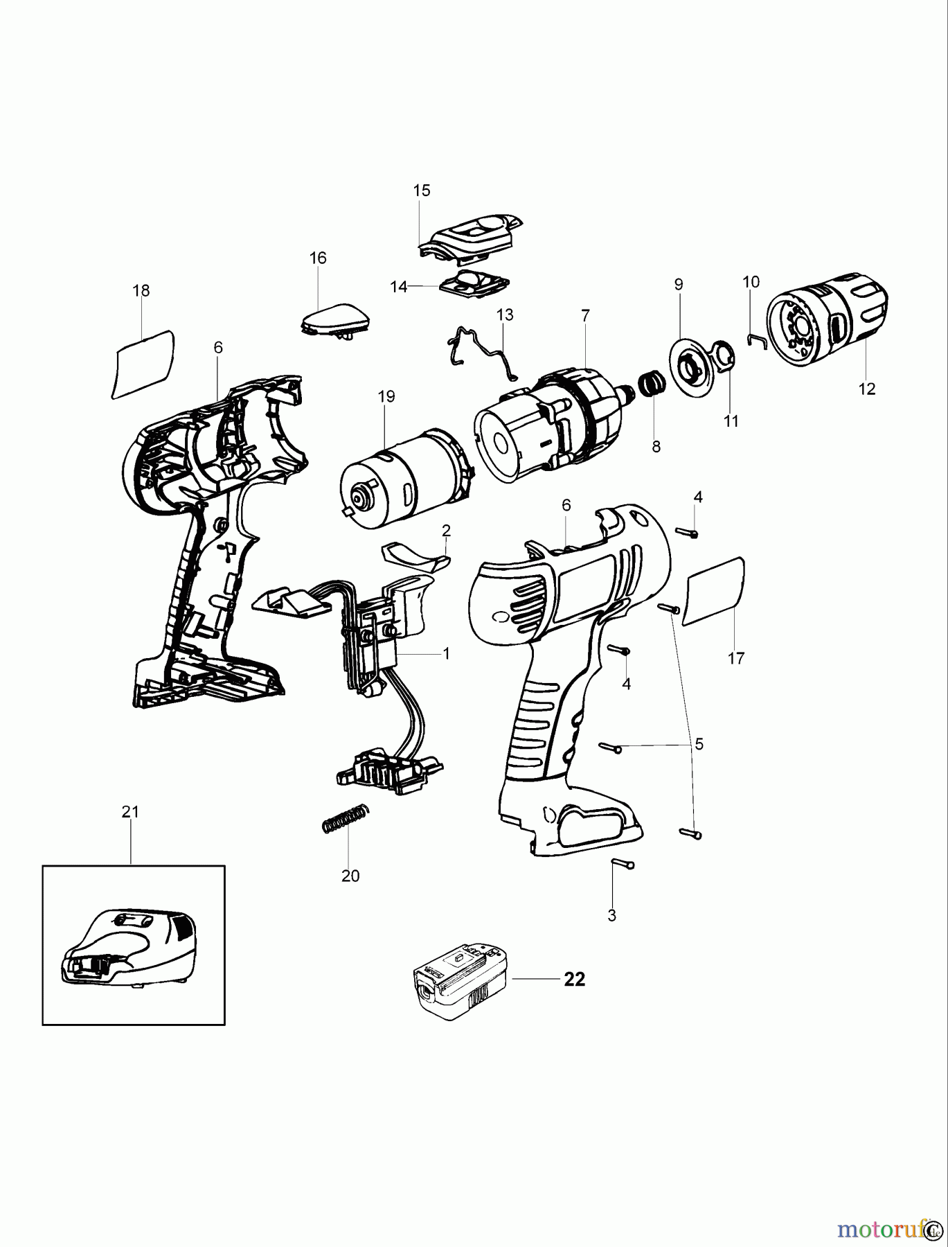 BLACK+DECKER INNENAUSSTATTUNG BOHRER AKKU-BOHRMASCHINE HP126F2 Seite 1