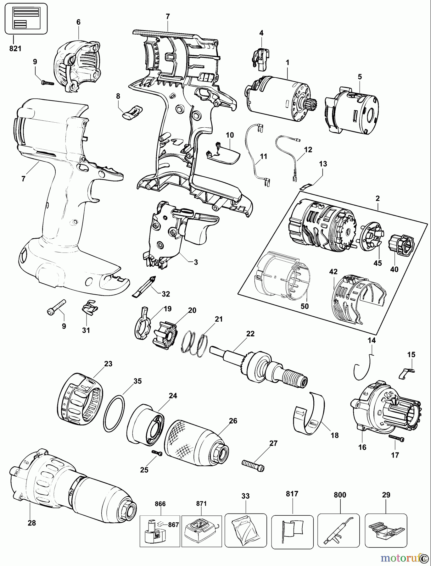 DEWALT AKKUBOHRER CDLS DRILLS 12V KOMBINATIONSEINHEIT DC981K Seite 1