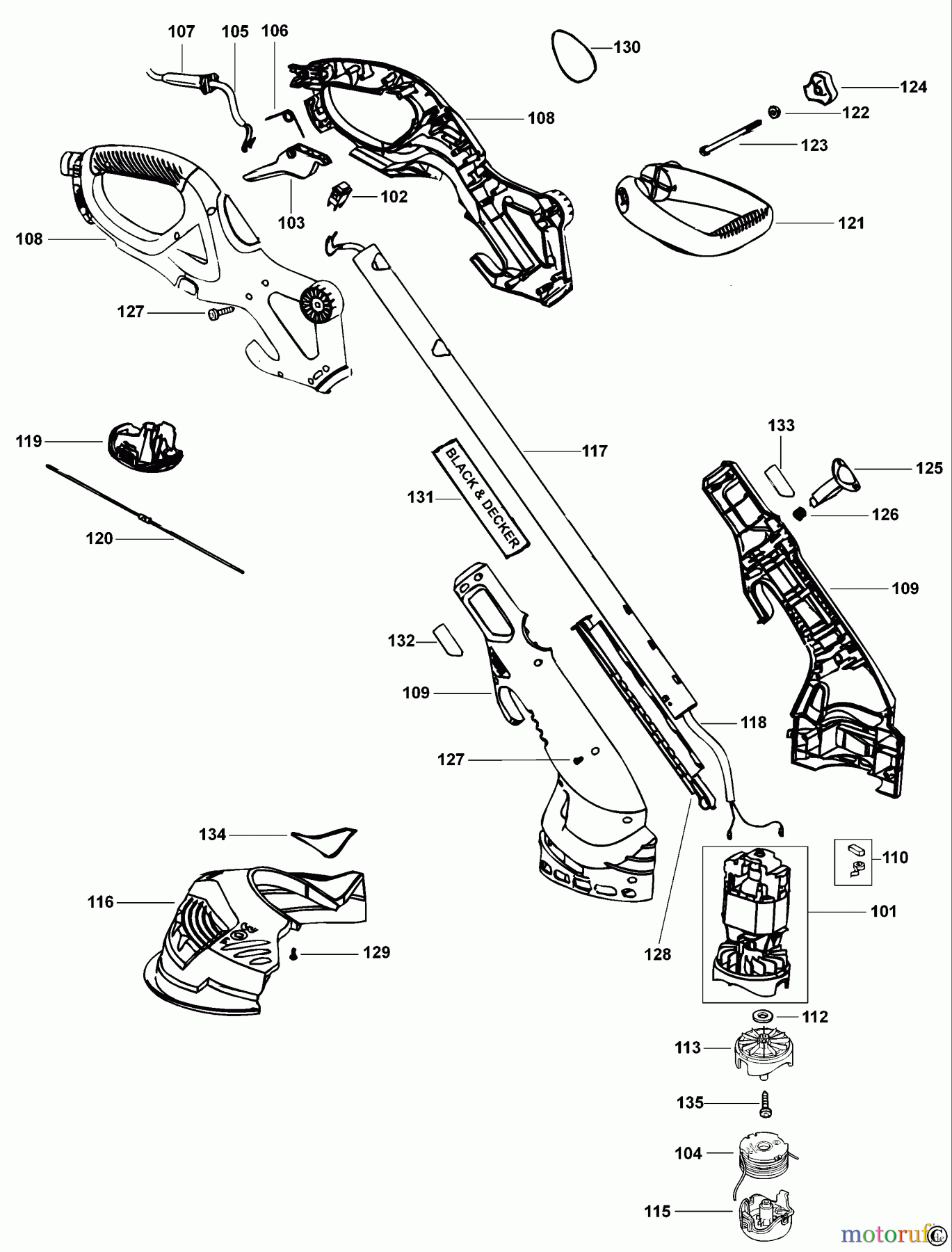 BLACK+DECKER AUSSERHALB HECKENSCHEREN, FADENTRIMMER, SCHEREN RASENTRIMMER GL686 Seite 1