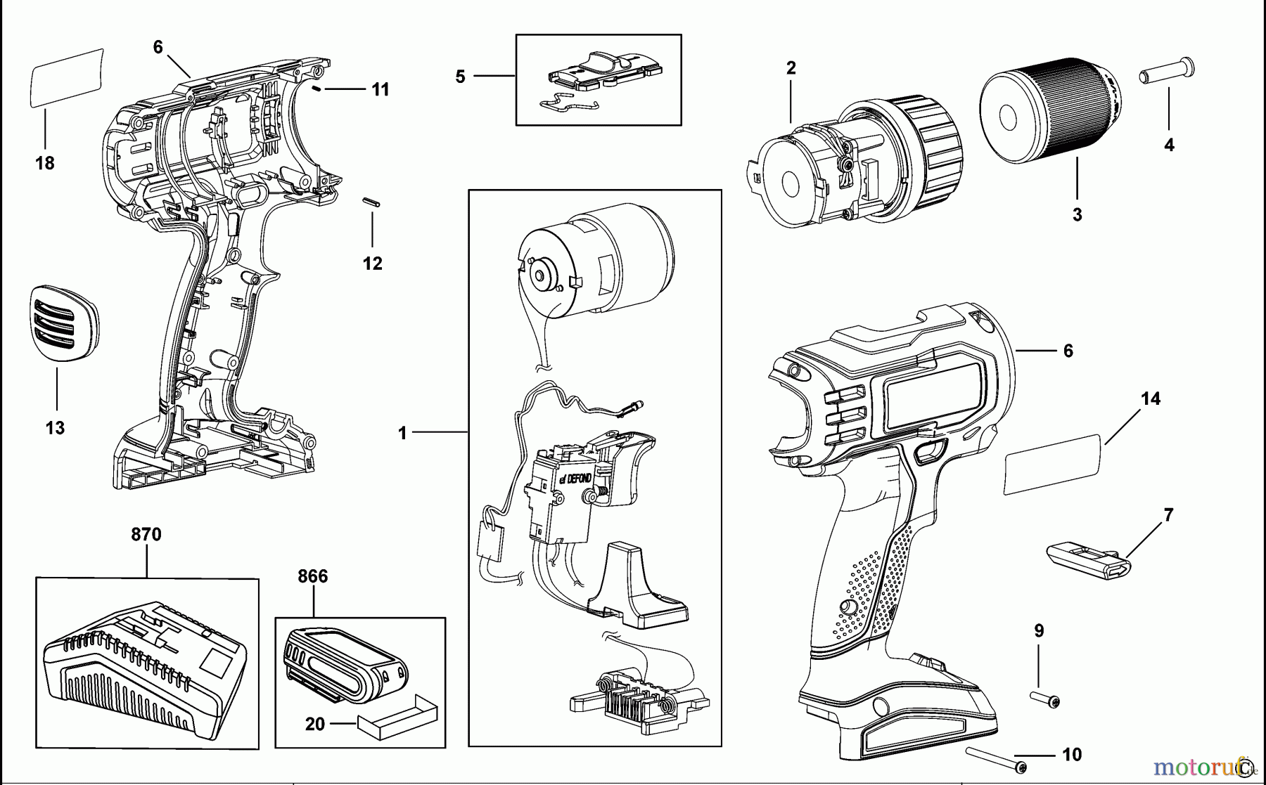  BLACK+DECKER INNENAUSSTATTUNG BOHRER AKKU SCHRAUBER PCL18DK2 Seite 1