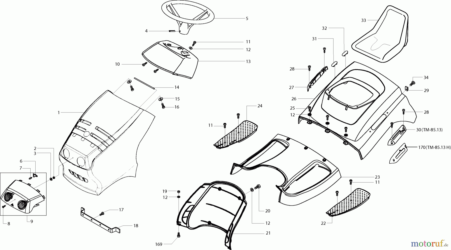  Dolmar Rasentraktoren TM-85.13 H TM-85.13 H (2001) 1  KARROSSERIE