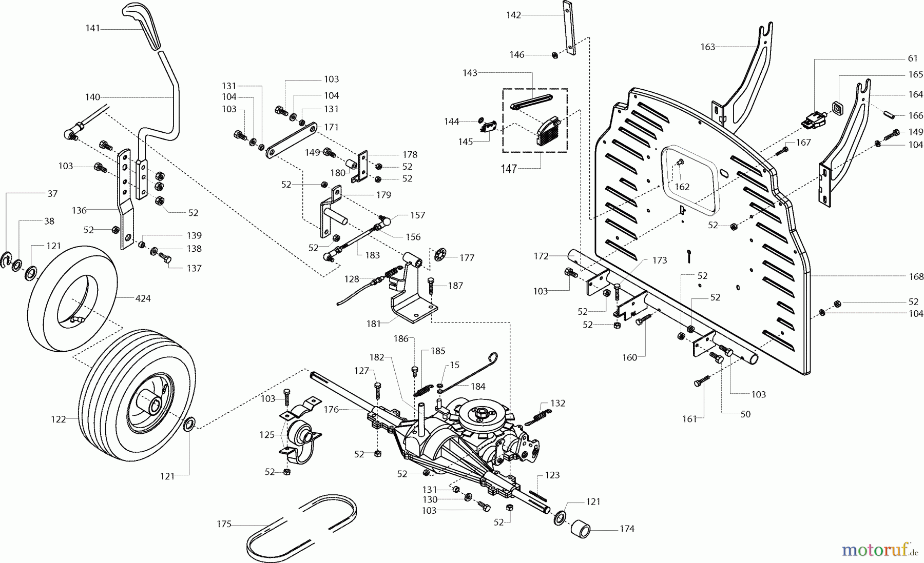  Dolmar Rasentraktoren TM-85.13 H TM-85.13 H (2003) 4  GETRIEBE, ANTRIEB