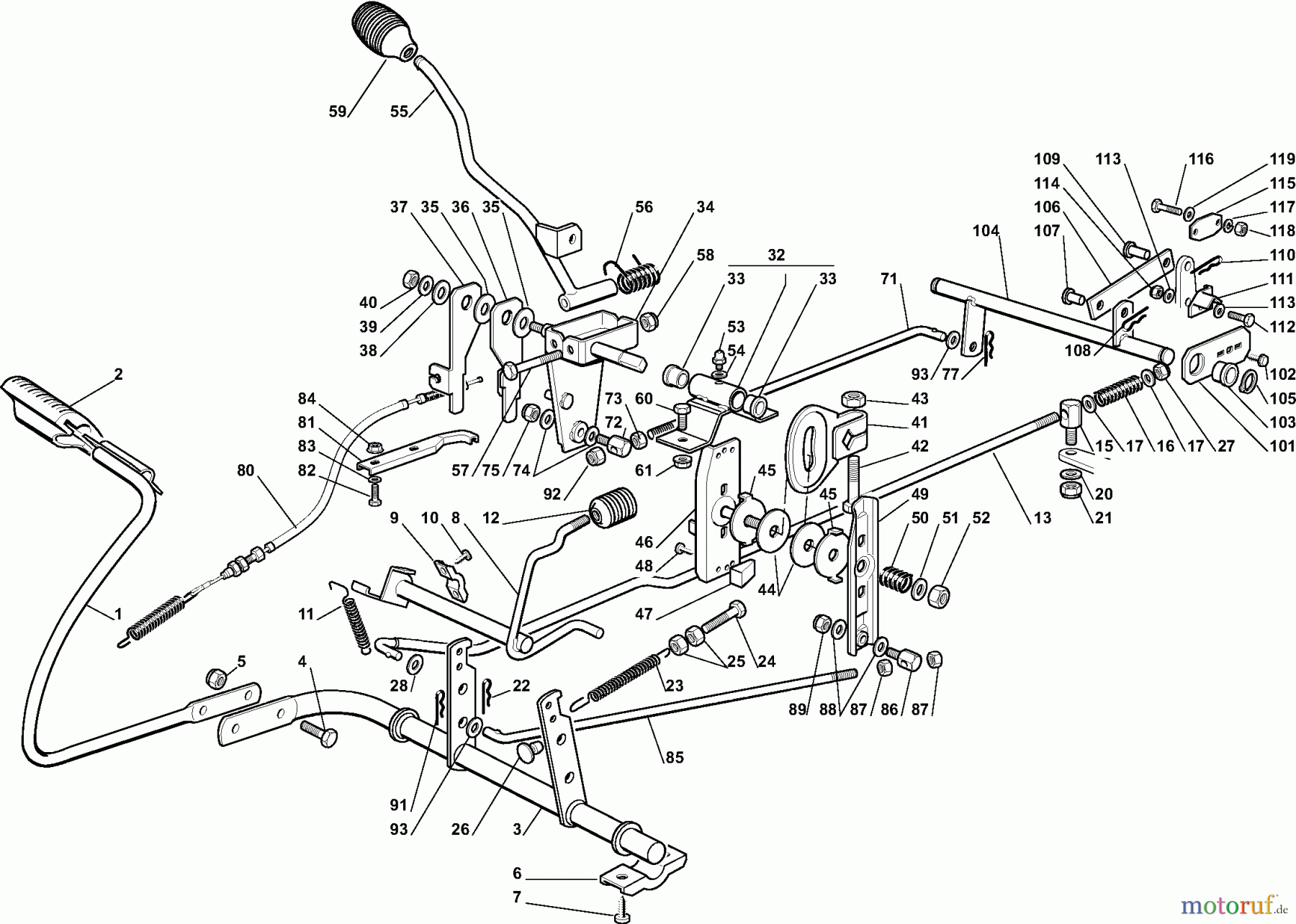  Dolmar Rasentraktoren RM7213H RM-72.13 H (2008) 4y  GETRIEBE UND BREMSE ANTRIEB