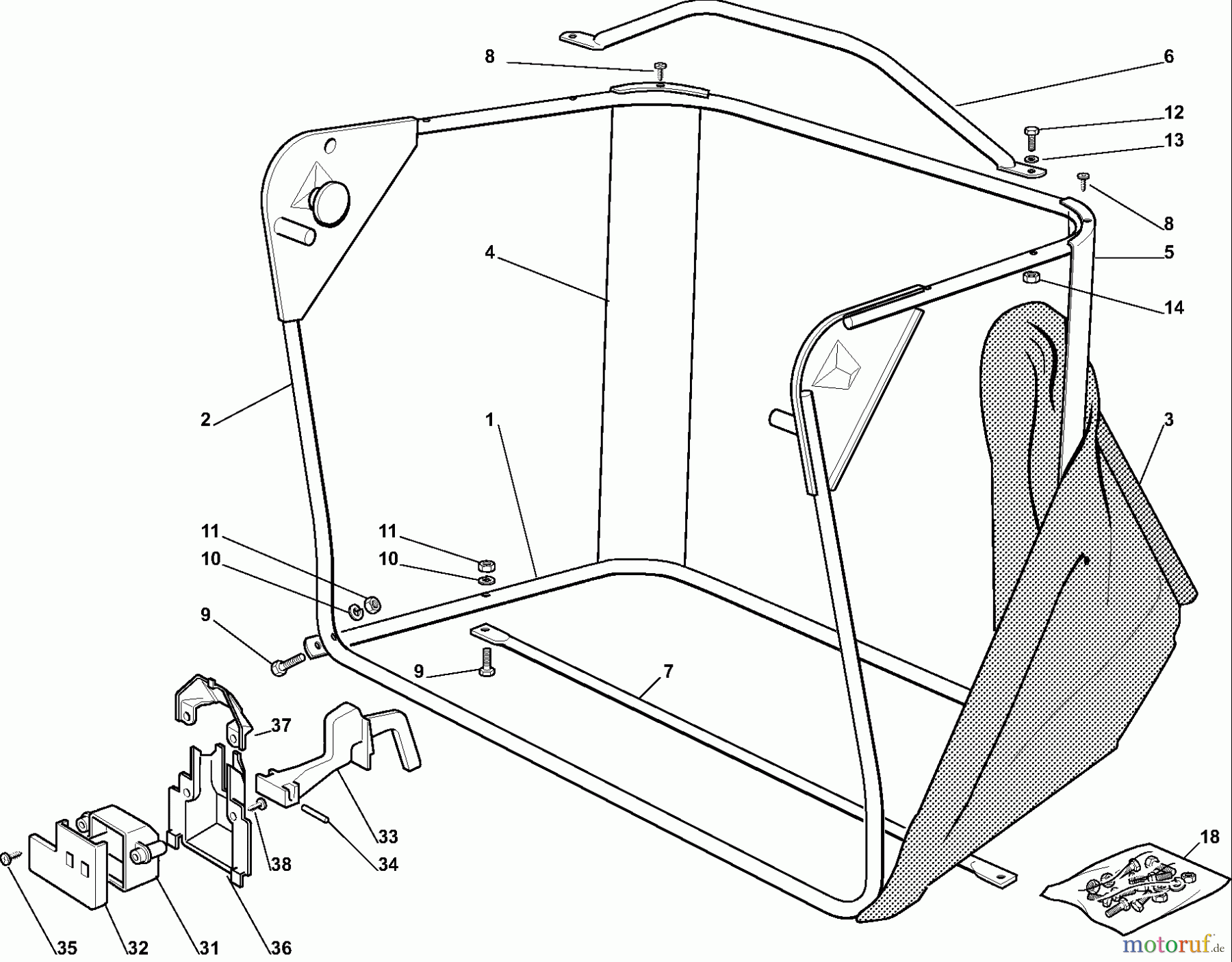  Dolmar Rasentraktoren RM7213H RM-72.13 H (2008) 10  Grasfangsack
