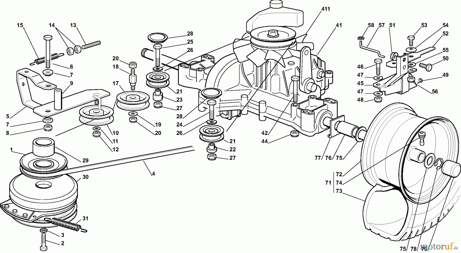  Dolmar Rasentraktoren TM12222H2 TM-122.22 H2 (2008) 6y  Getriebe