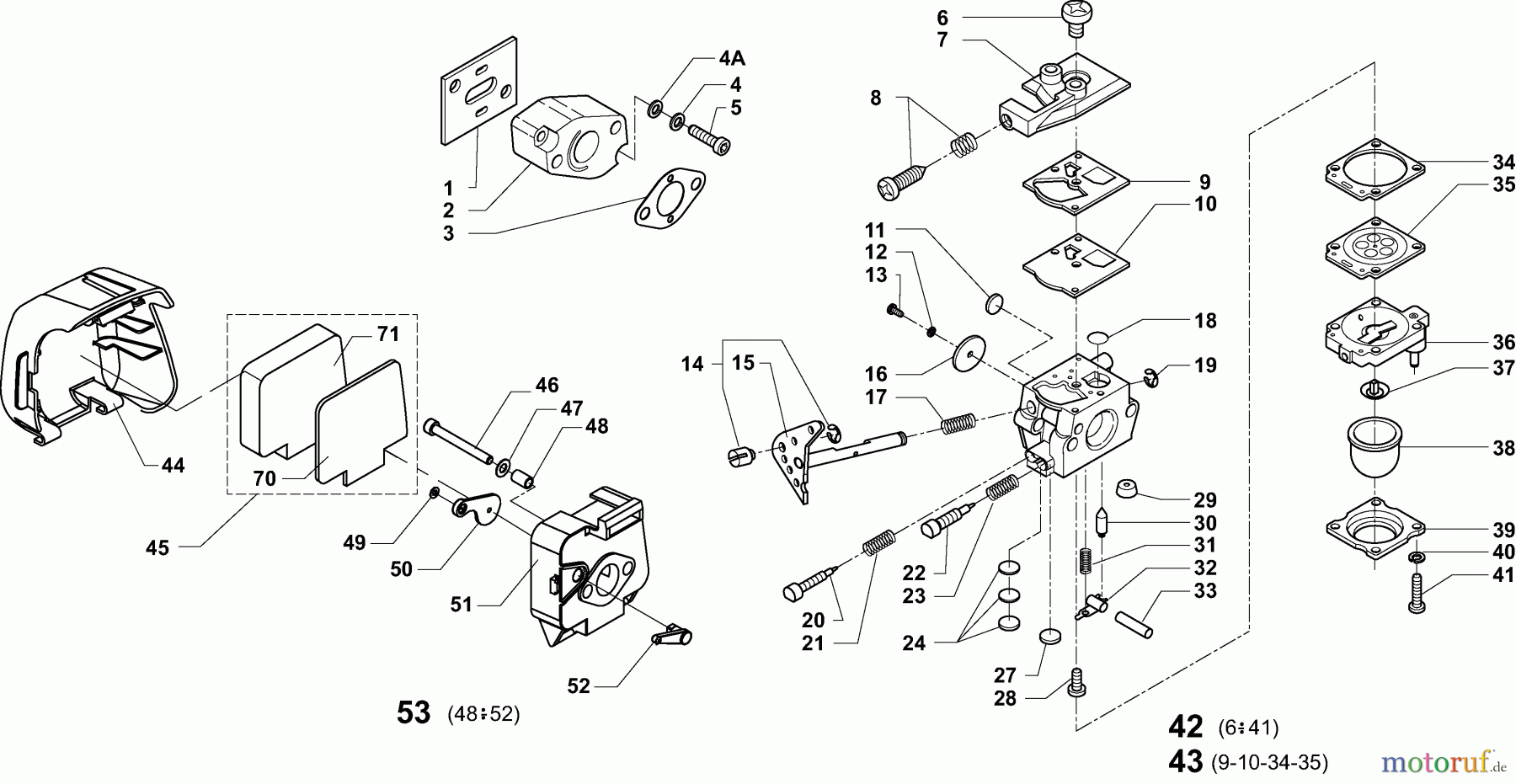  Dolmar Erdbohrer PD-520 2  Vergaser, Luftfilter
