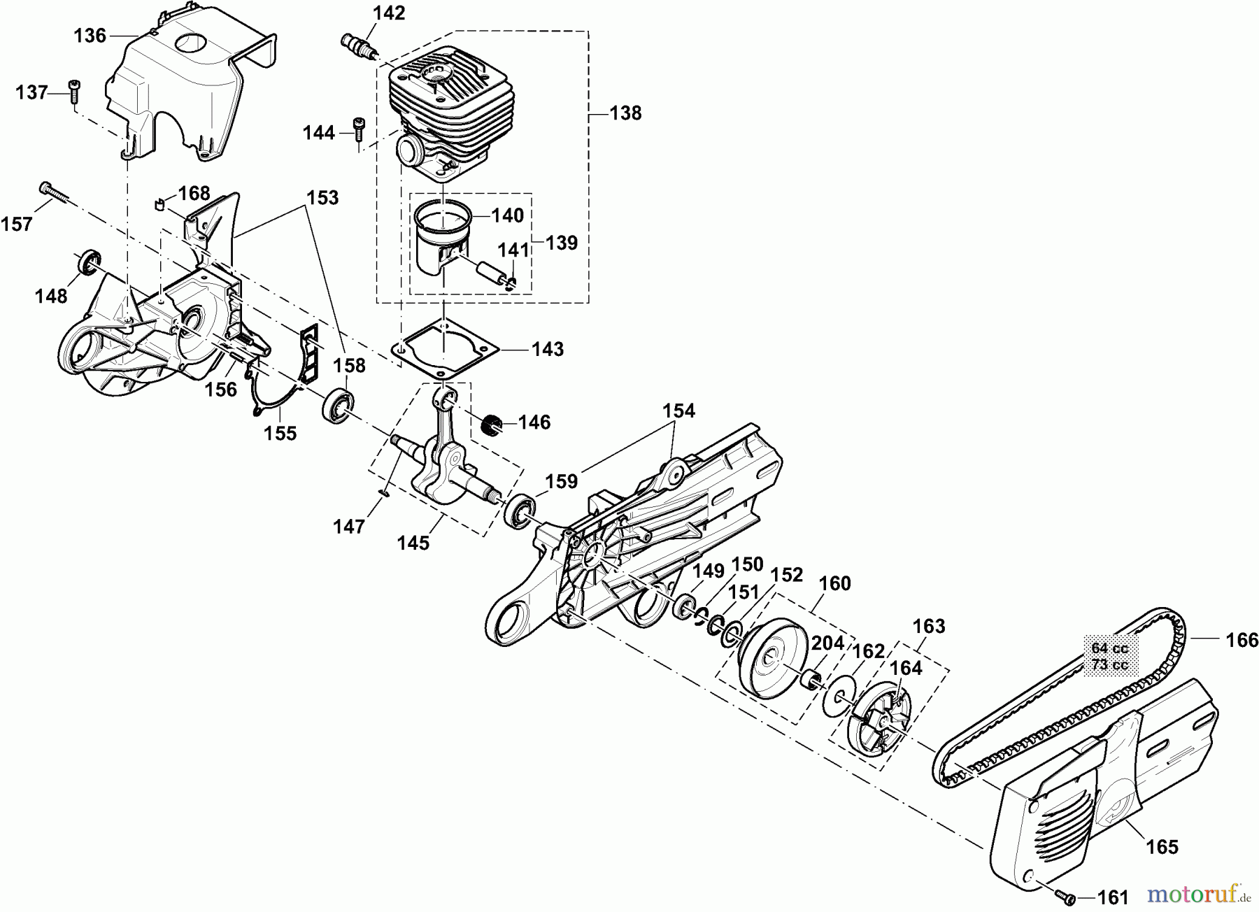  Dolmar Trennschleifer Benzin PC-7335 C (USA) 6  Zylinder, Kurbeltrieb, Kupplung