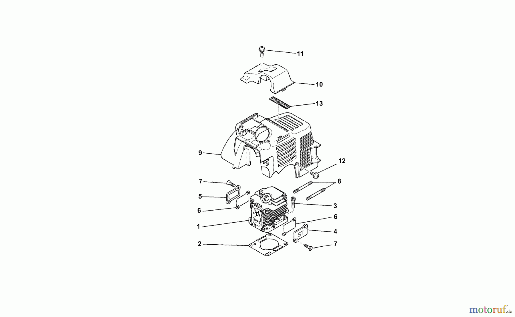  Dolmar Motorsensen & Trimmer Benzin 2-Takt MS-261 C (USA) 2  Zylinder, Abdeckhaube