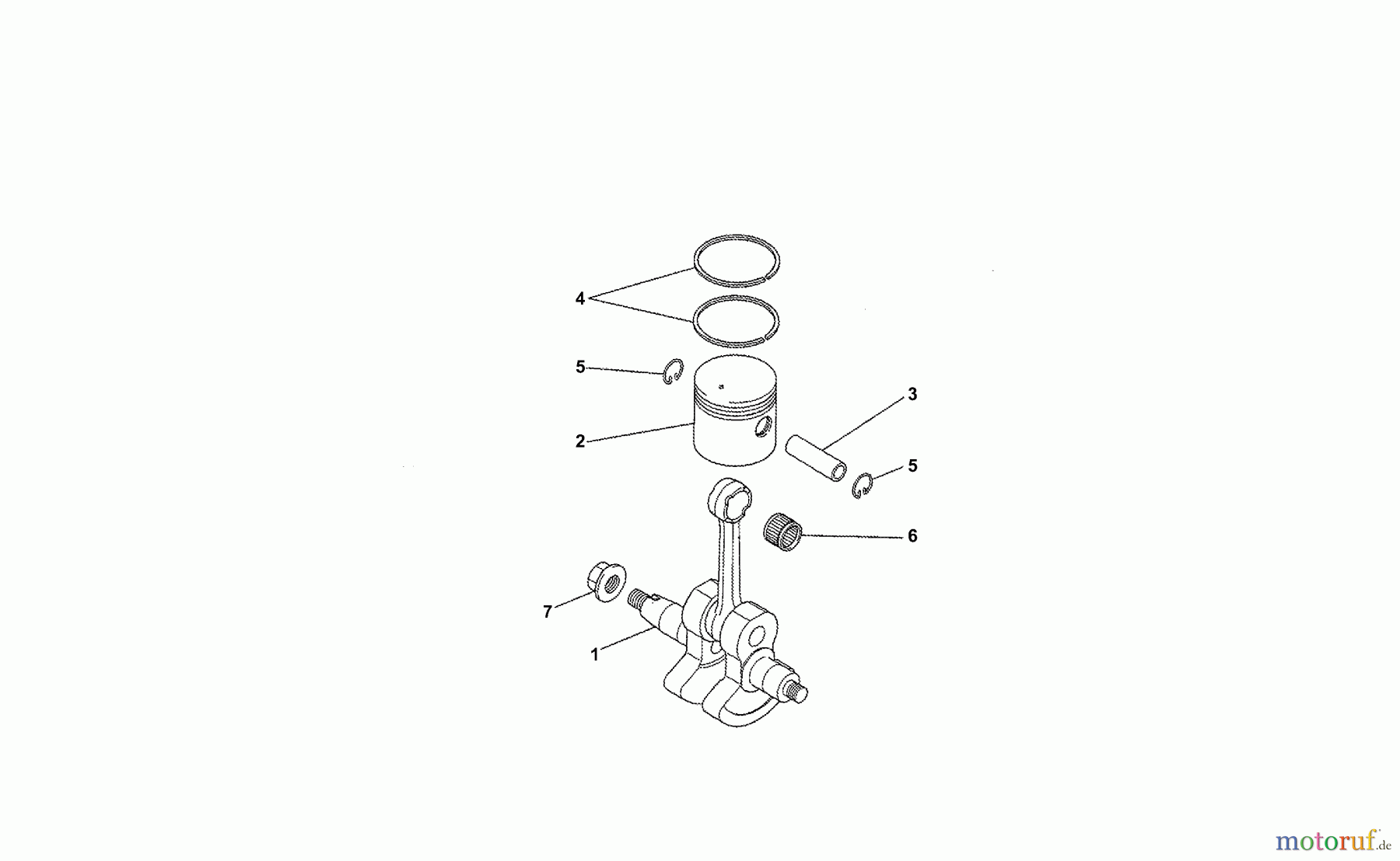 Dolmar Motorsensen & Trimmer Benzin 2-Takt MS-261 C (USA) 3 Kurbelwelle, Kolben