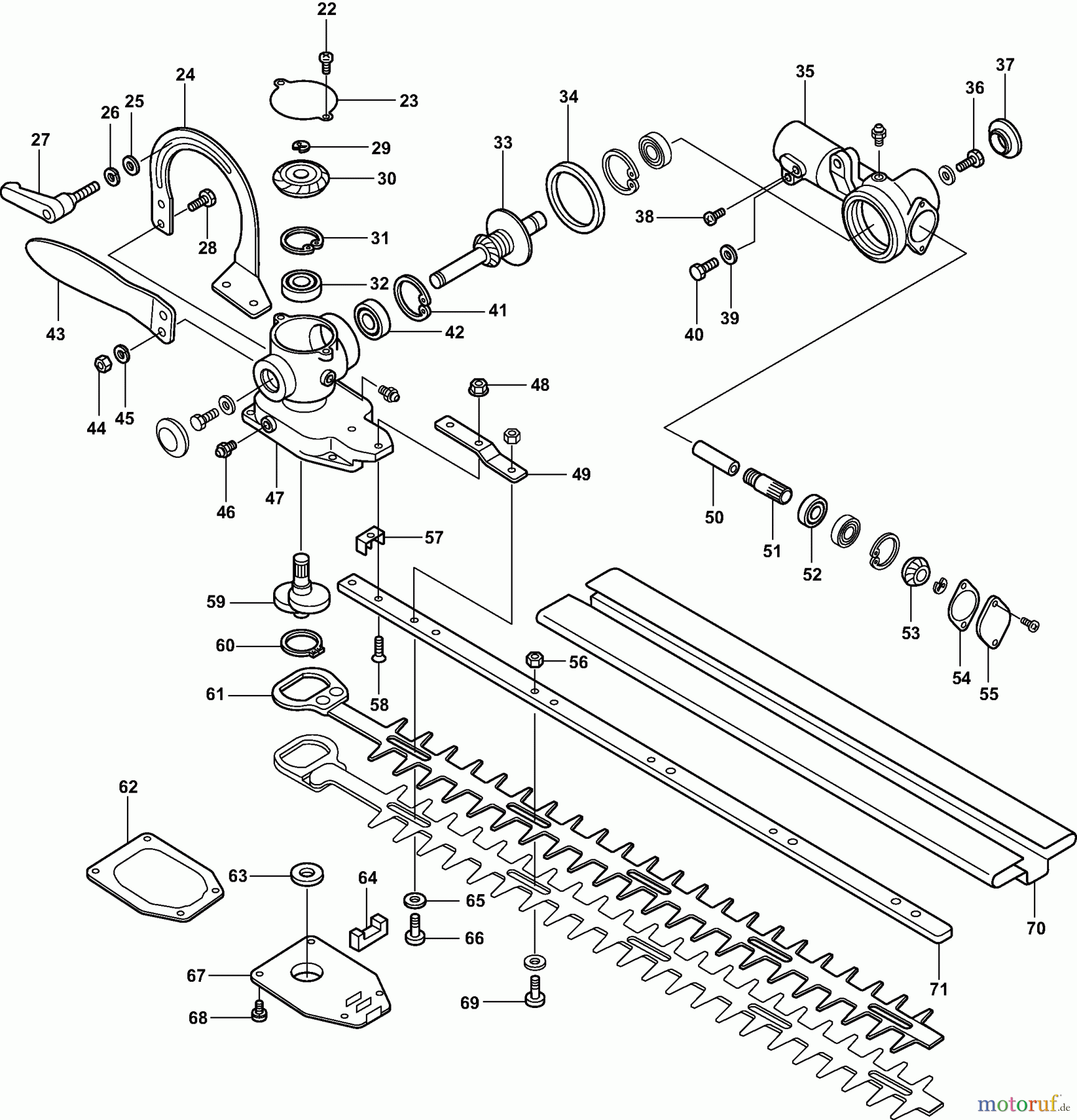 Dolmar Heckenscheren Benzin MH-2556 (USA) MH-2556 (USA 2010=>) 3 Getriebe, Scherblatt