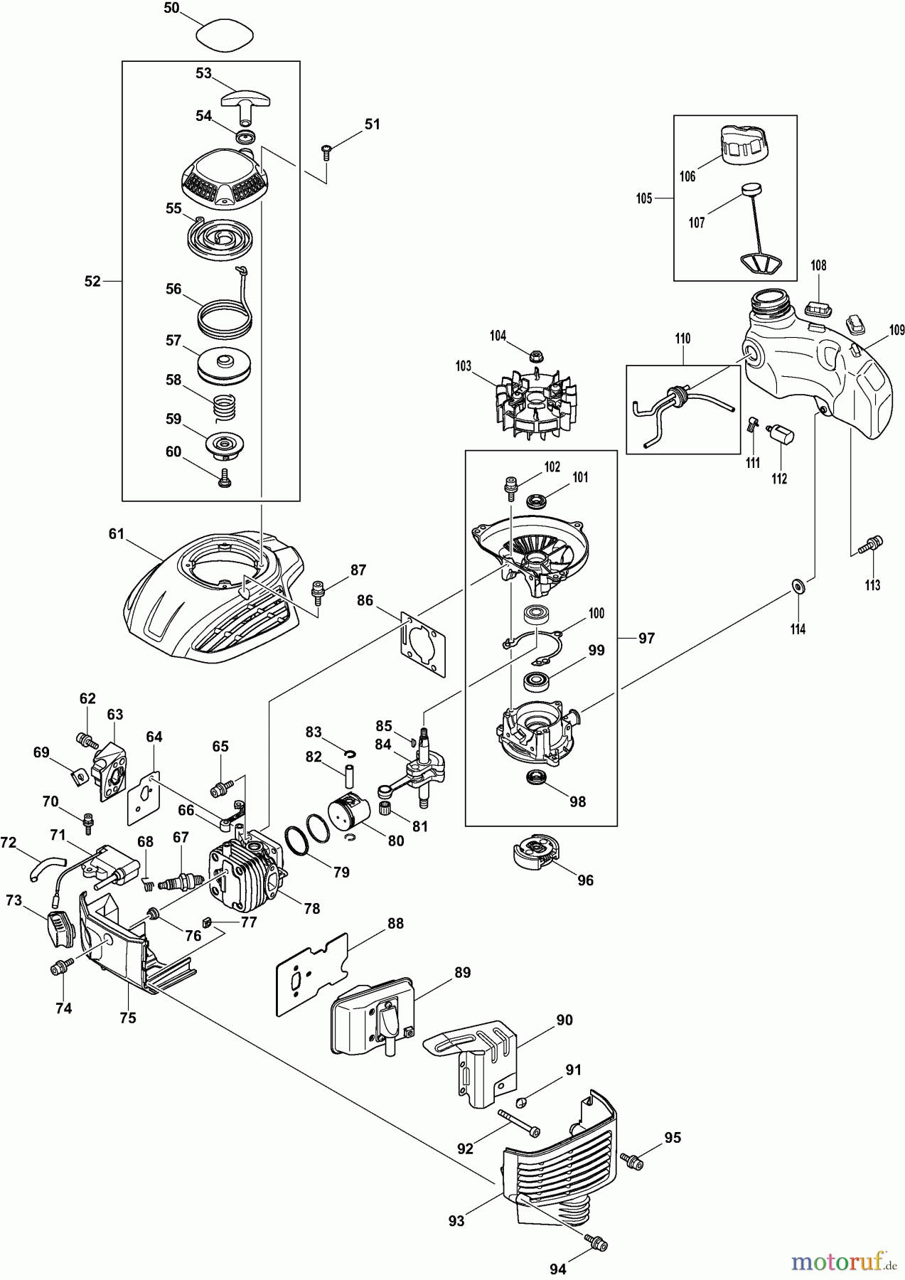 Dolmar Heckenscheren Benzin HT2475 2 Motor, Anwerfvorrichtung, Kraftstofftank