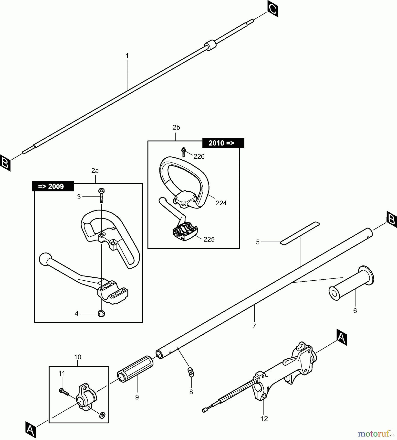 Dolmar Heckenscheren Benzin MH2556 1 Schaftrohr, Handgriff