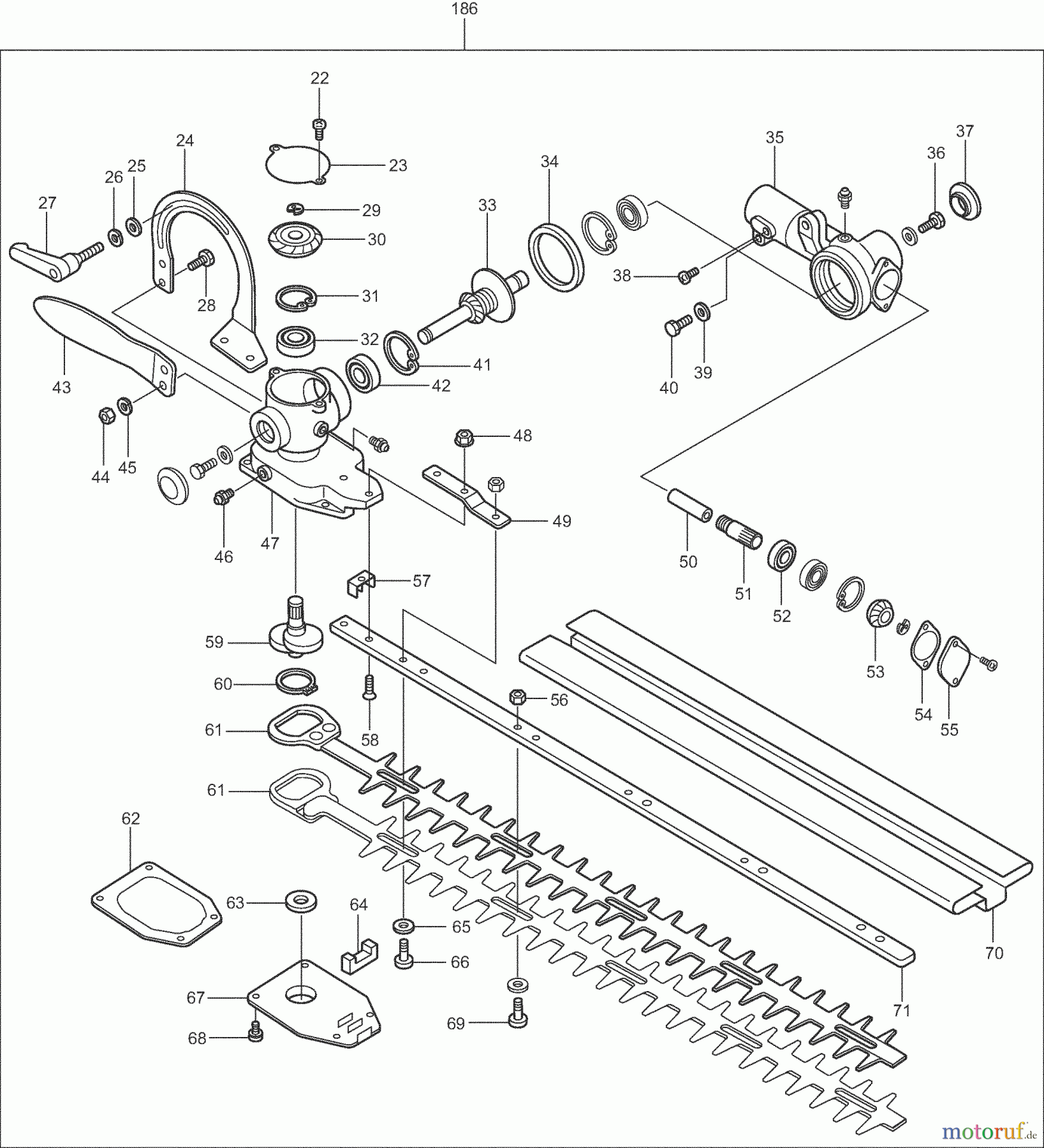 Dolmar Heckenscheren Benzin MH2556 3 Getriebe, Scherblatt