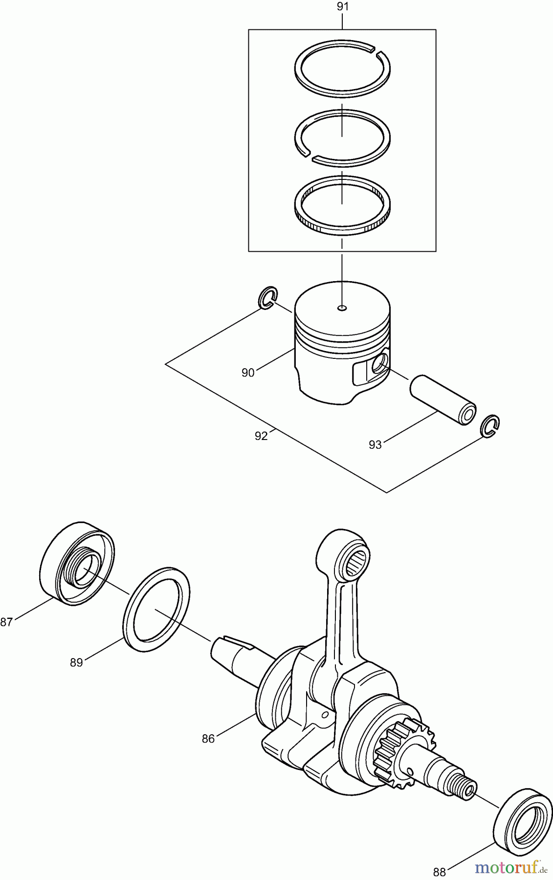  Dolmar Motorsensen & Trimmer Benzin 4-Takt MS-251.4 (USA) 4  Kurbelwelle, Kolben